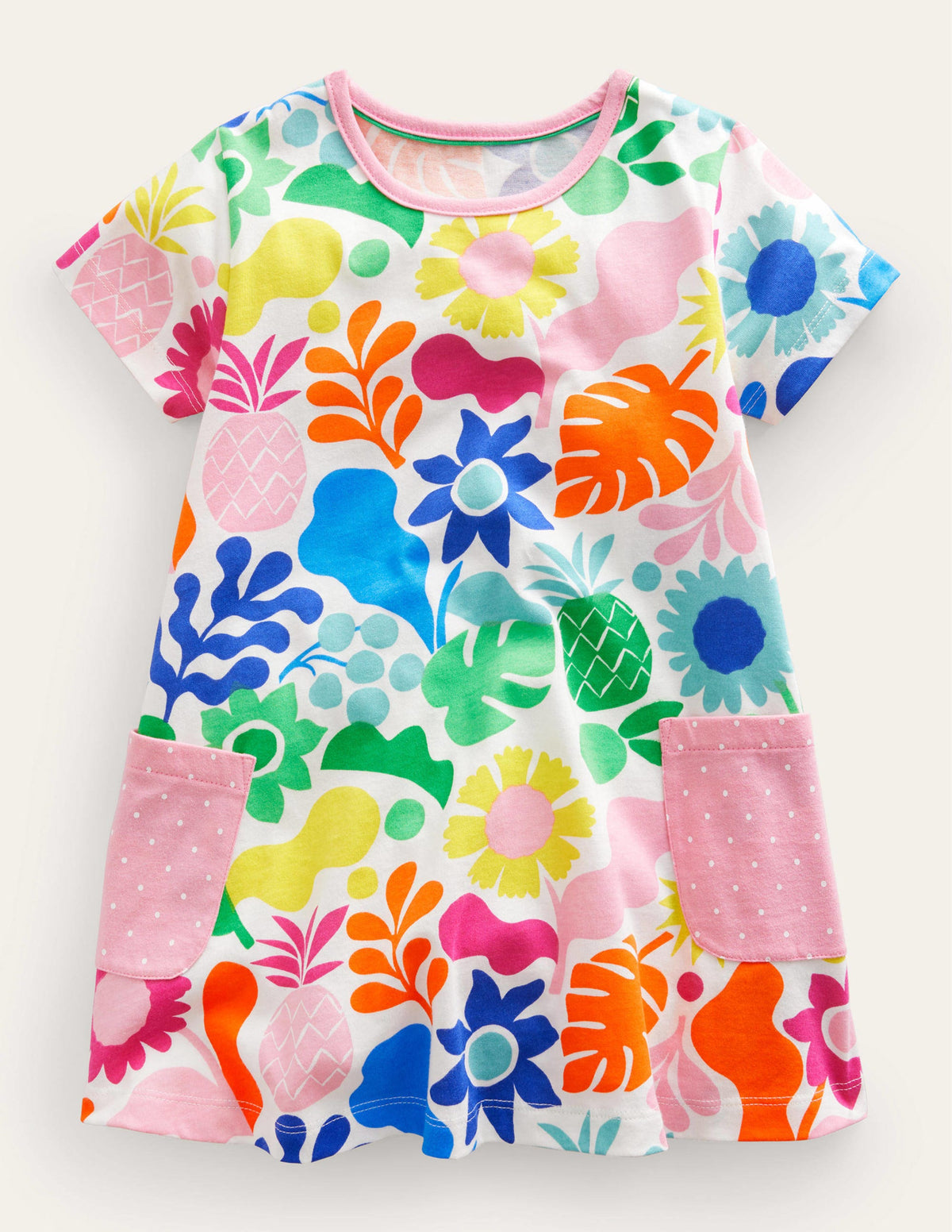 Short-sleeved Printed Tunic-Multi Holiday Floral-1
