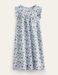 Printed Nightgown-Surf Blue Strawberries