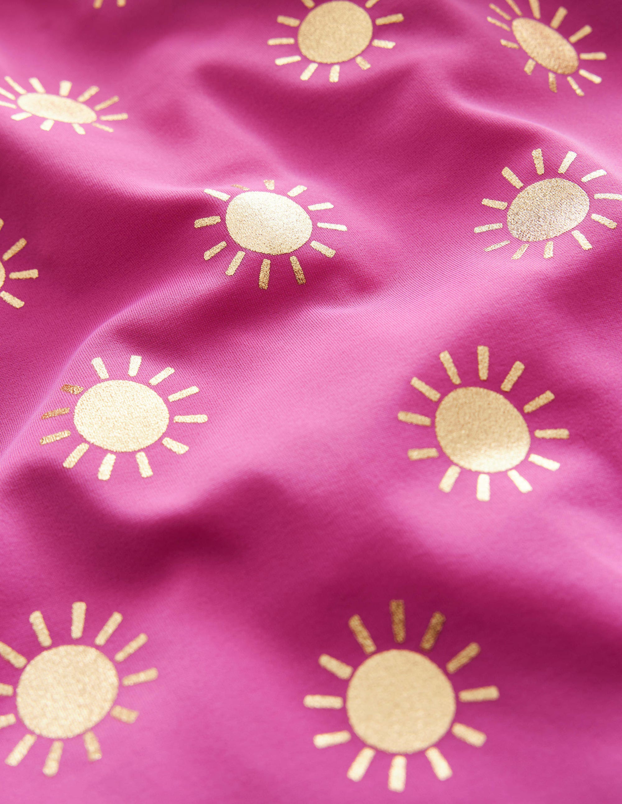 Patterned Rash Guard-Tickled Pink Gold Foil Suns - Image 3
