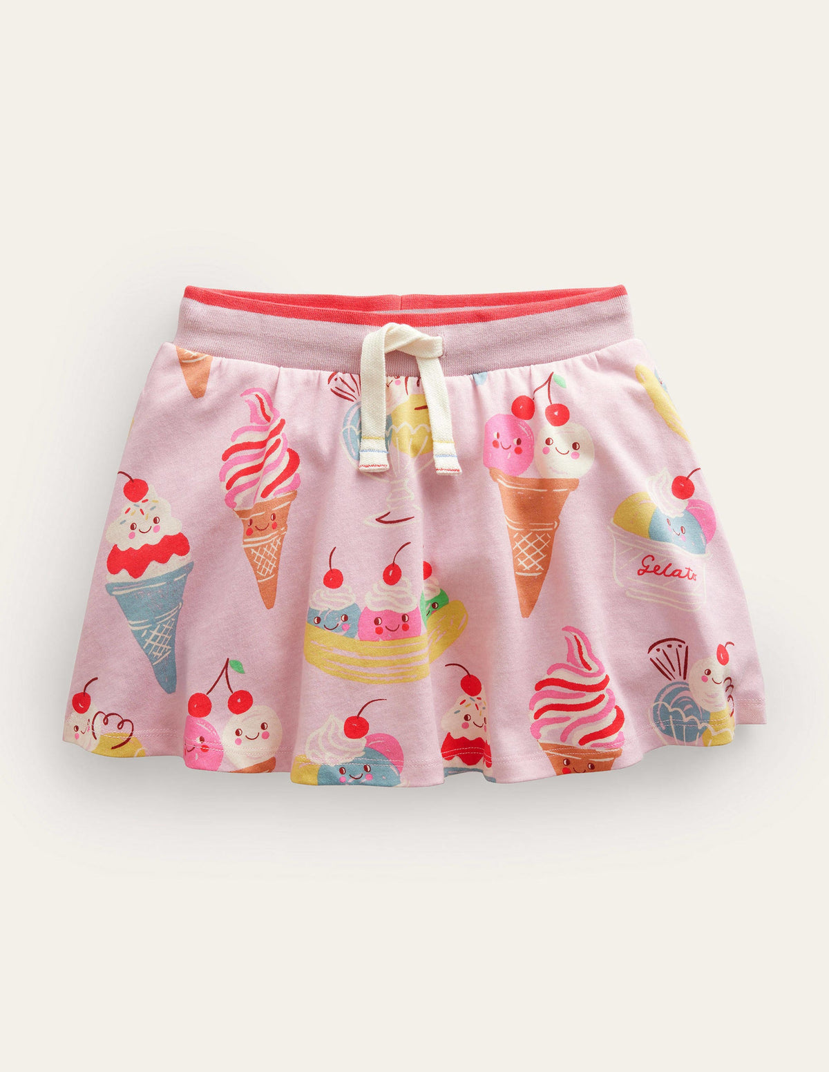 Printed Jersey Skort-Pink Ice Creams-1