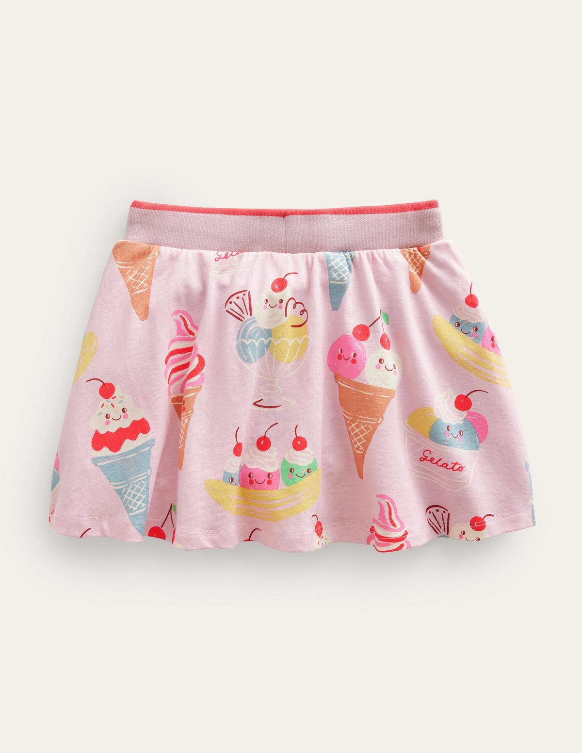 Printed Jersey Skort-Pink Ice Creams-2