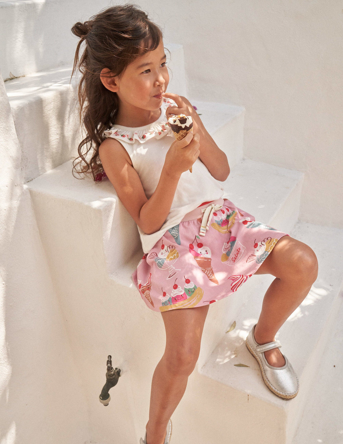 Printed Jersey Skort-Pink Ice Creams - Image 6