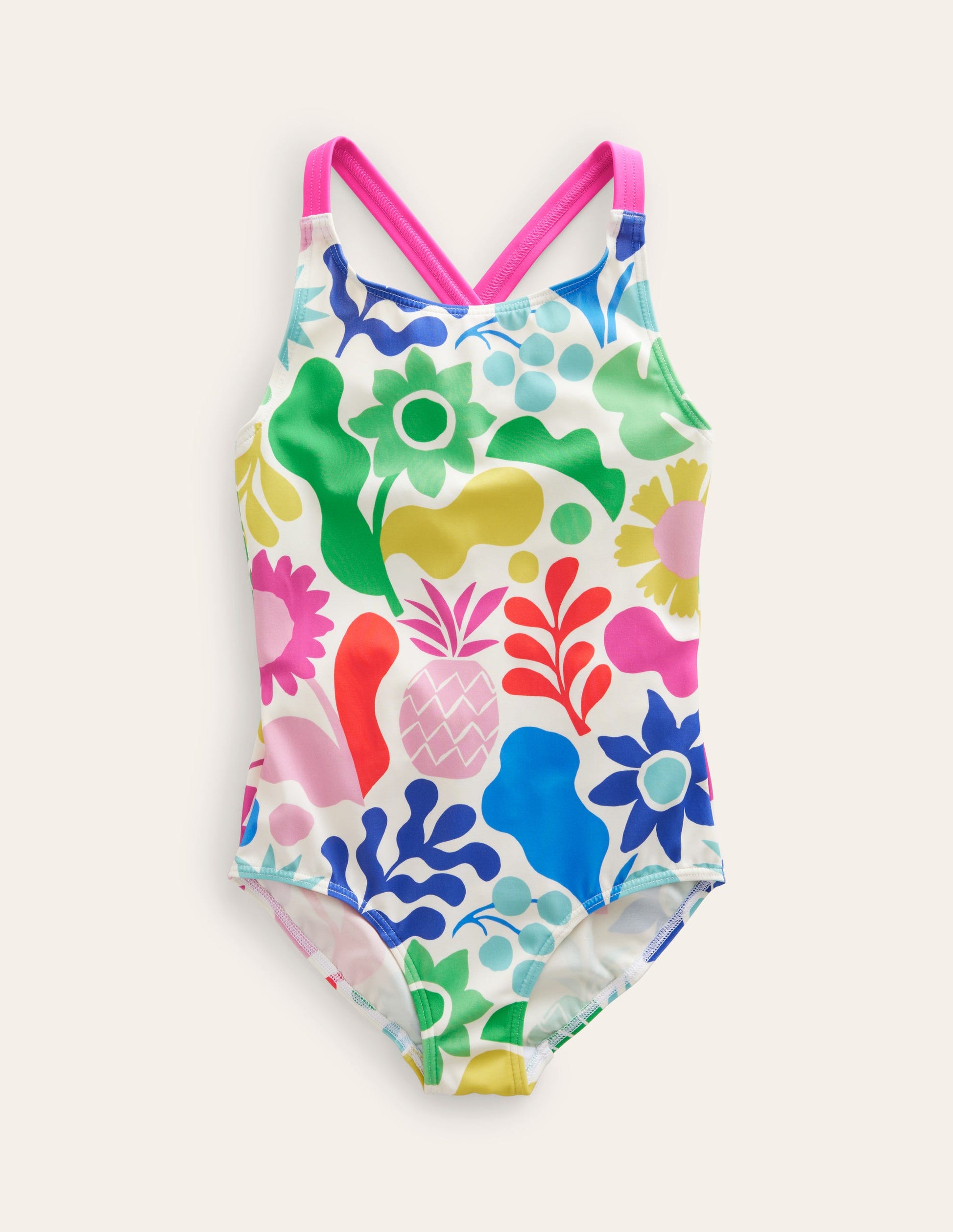Cross-back Printed Swimsuit-Multi Geo-1