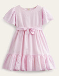 Fit & Flare Dress-Lilac Pink/Ivory