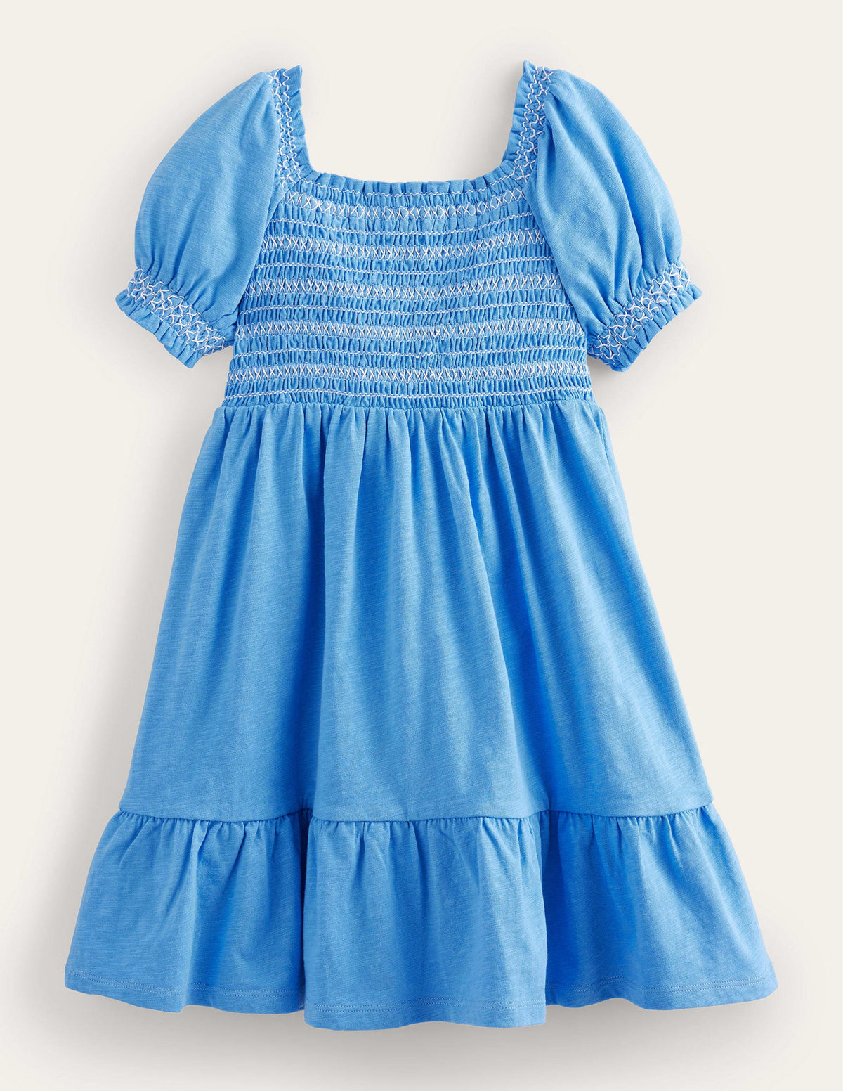Shirred Holiday Dress-Penzance Blue - Image 2
