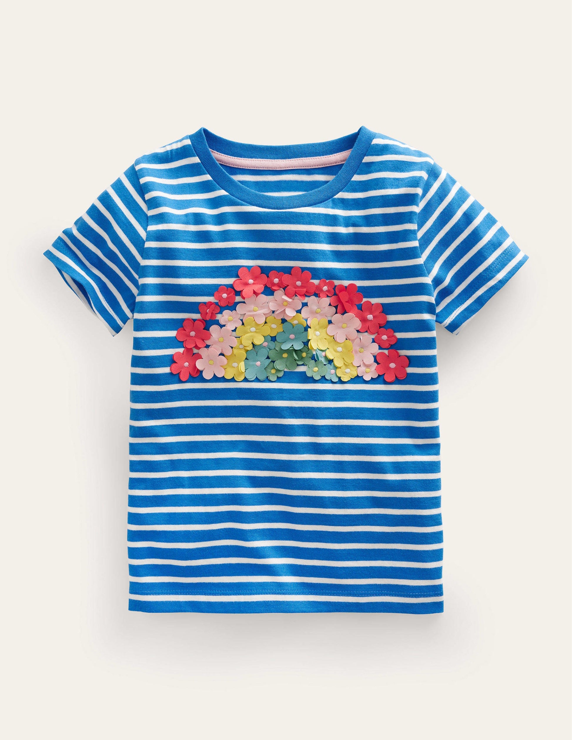 Flutter T-Shirt-Bright Marina/Ivory-1