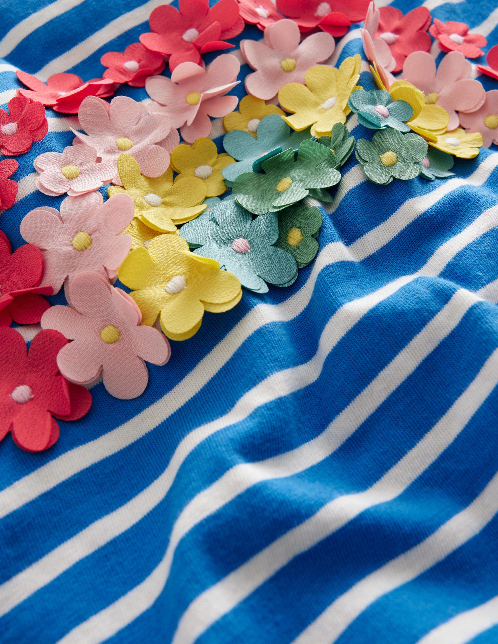 Flutter T-Shirt-Bright Marina/Ivory - Image 3