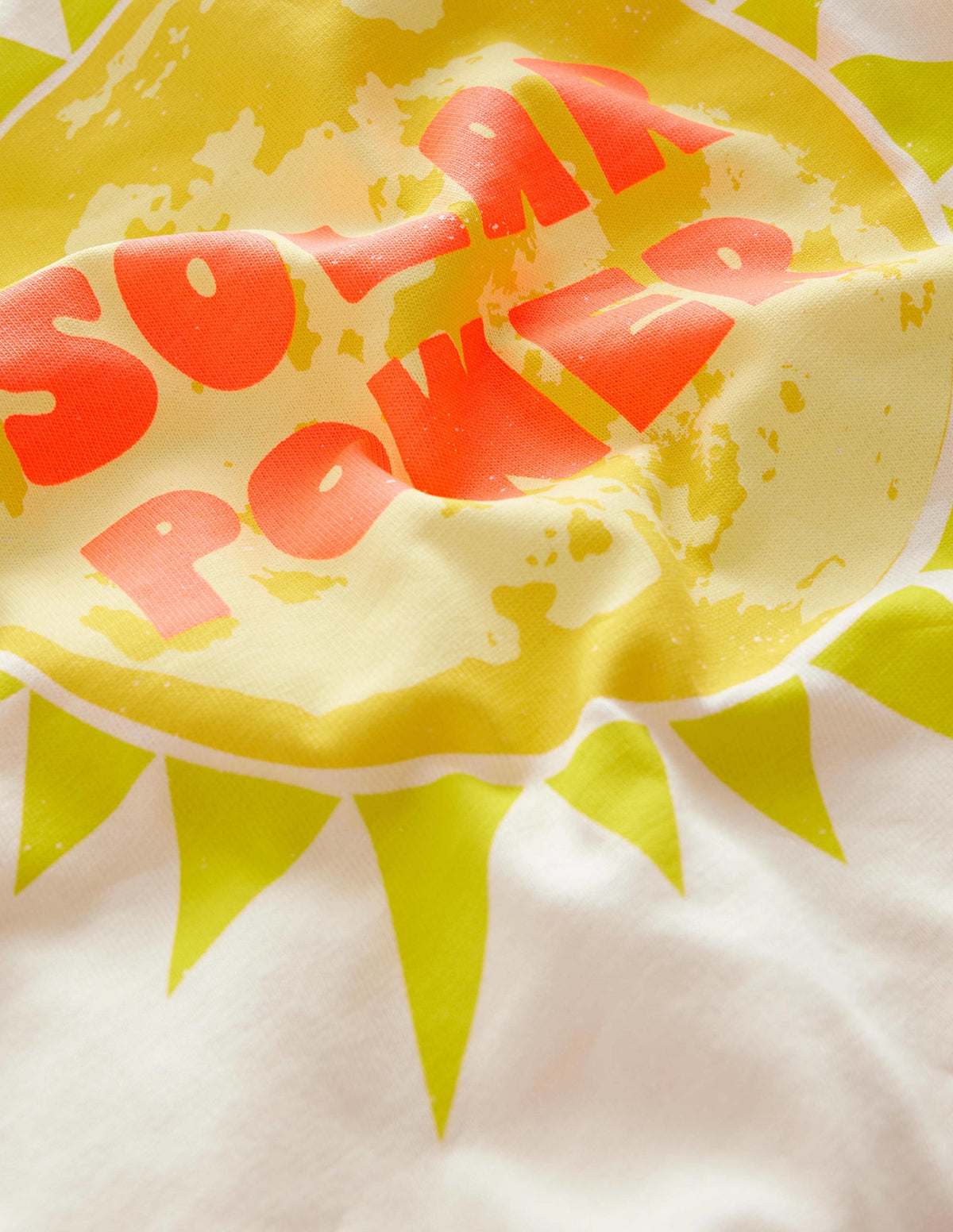 Printed Graphic T-Shirt-White Solar Power-3