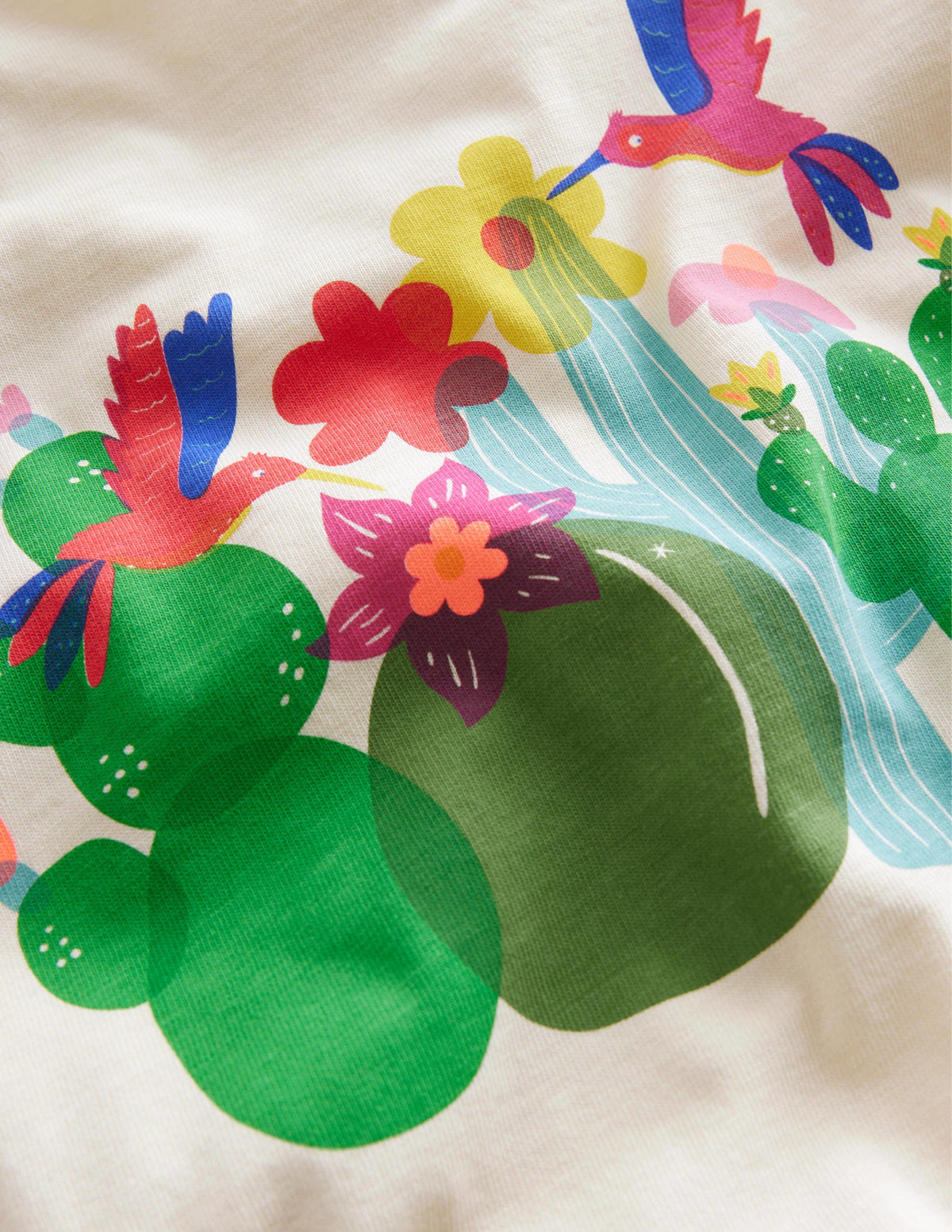 Printed Graphic T-Shirt-Dorset Cream Birds - Image 3