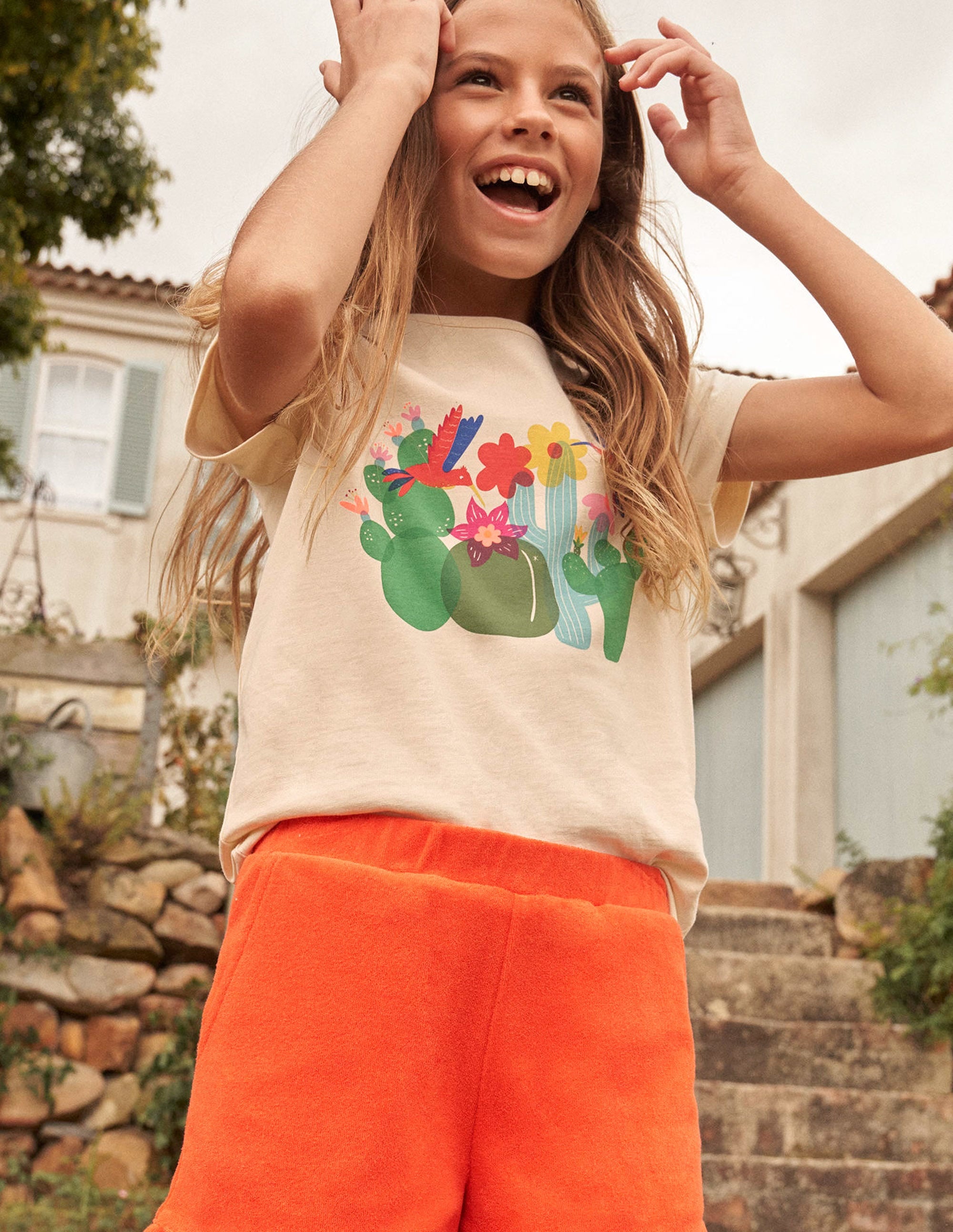 Printed Graphic T-Shirt-Dorset Cream Birds - Image 4