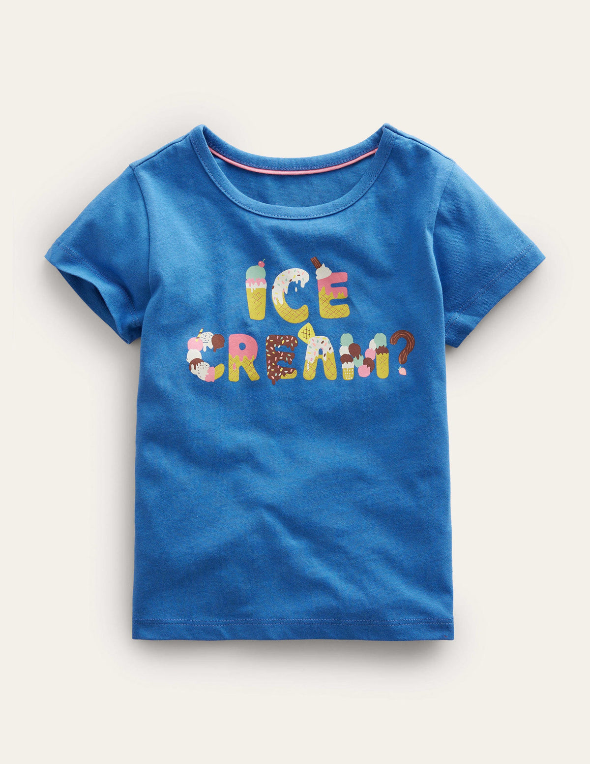 Printed Graphic T-Shirt-Delft Blue Ice Cream - Image 1