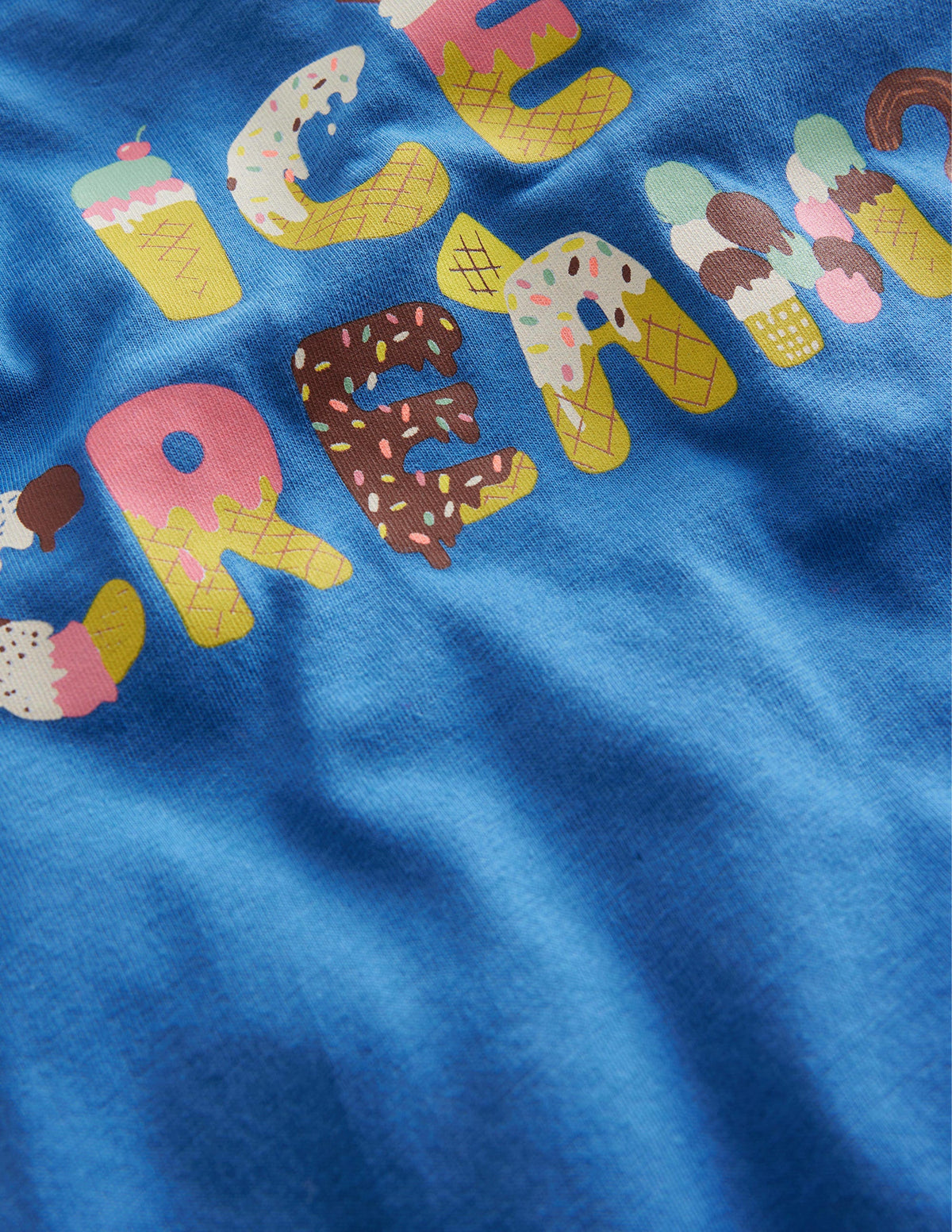 Printed Graphic T-Shirt-Delft Blue Ice Cream-3