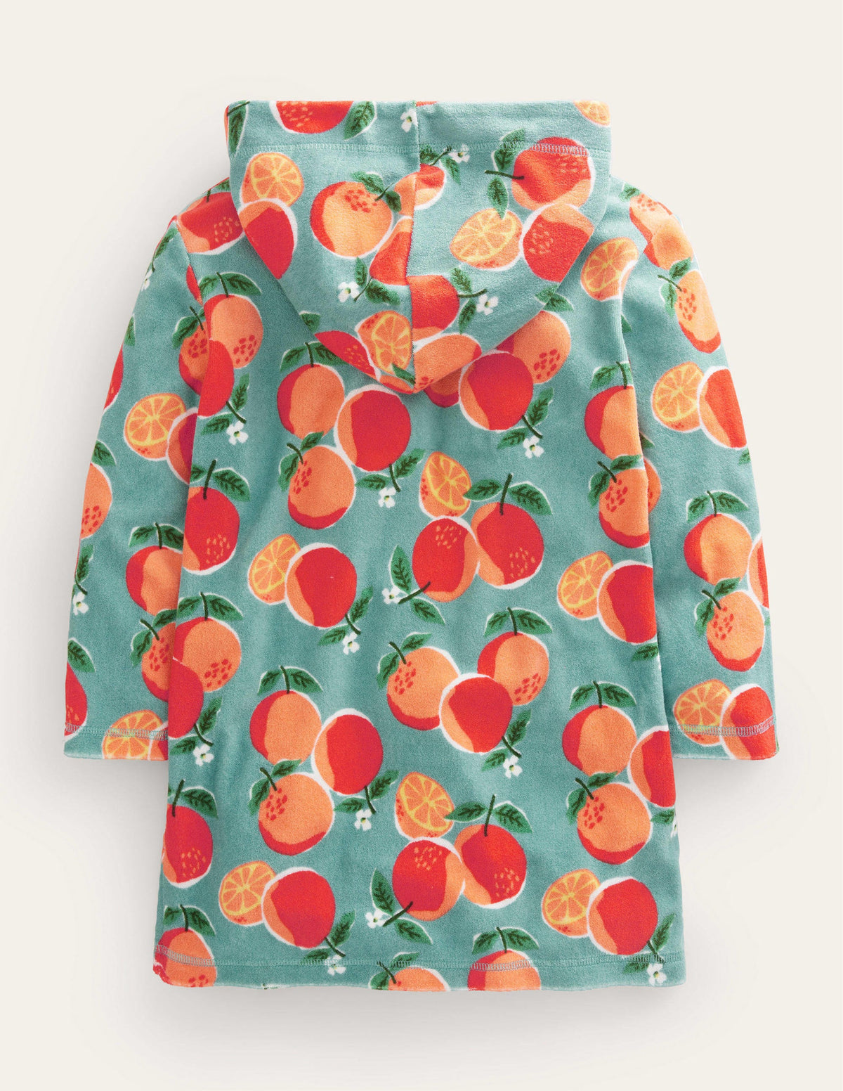 Pattern Towelling Beach Dress-Aqua Blue Oranges - Image 2