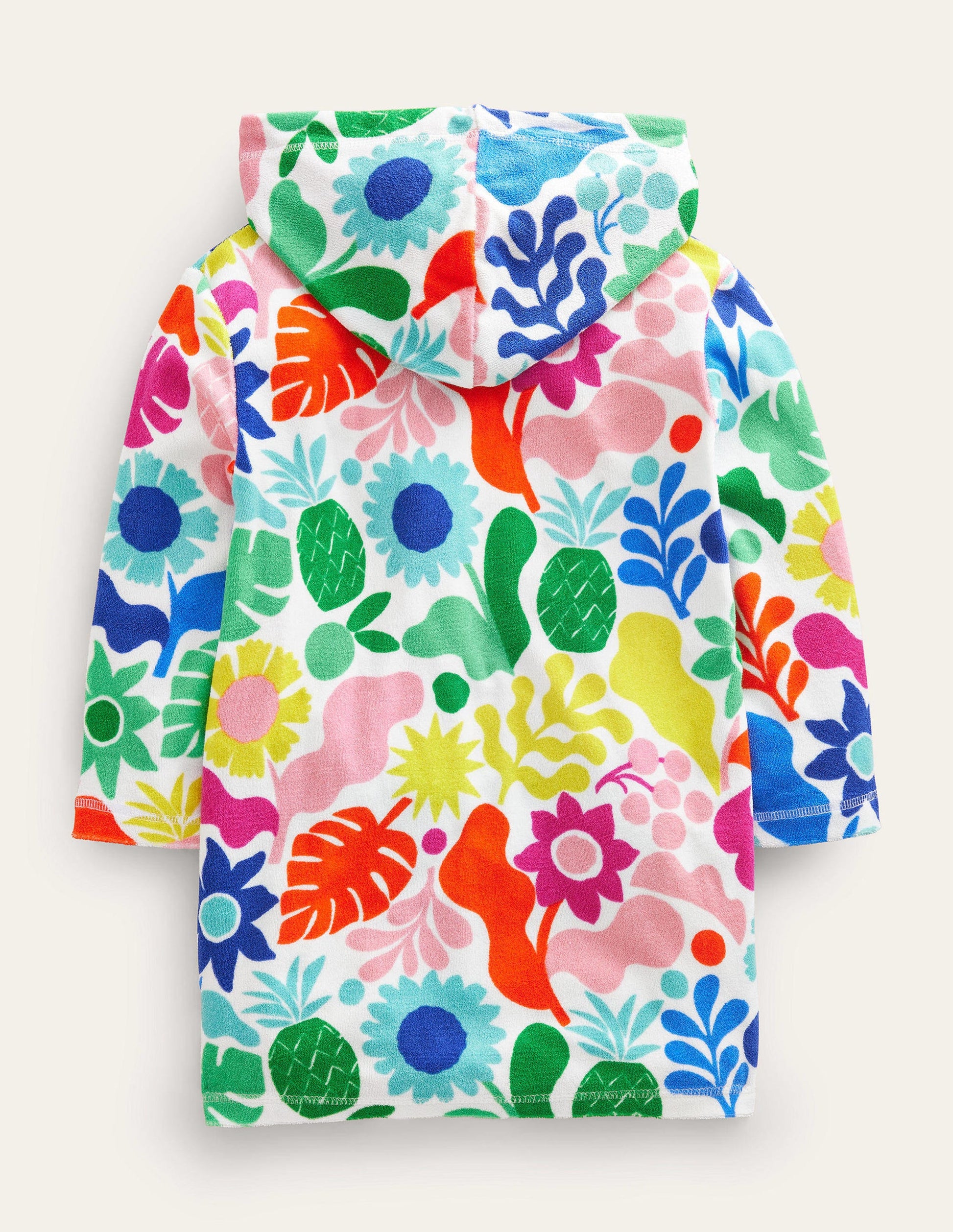 Pattern Towelling Beach Dress-Multi Holiday Foral-2