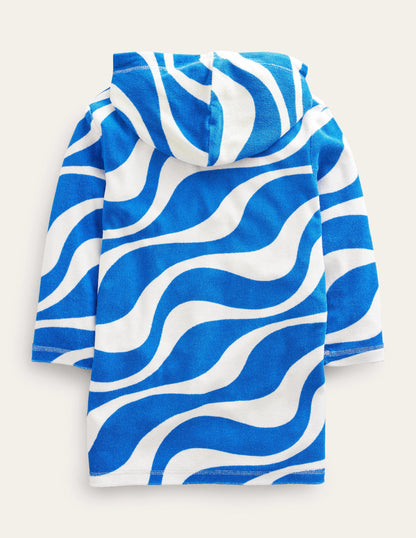 Pattern Towelling Beach Dress-Cabana Blue Waves-2