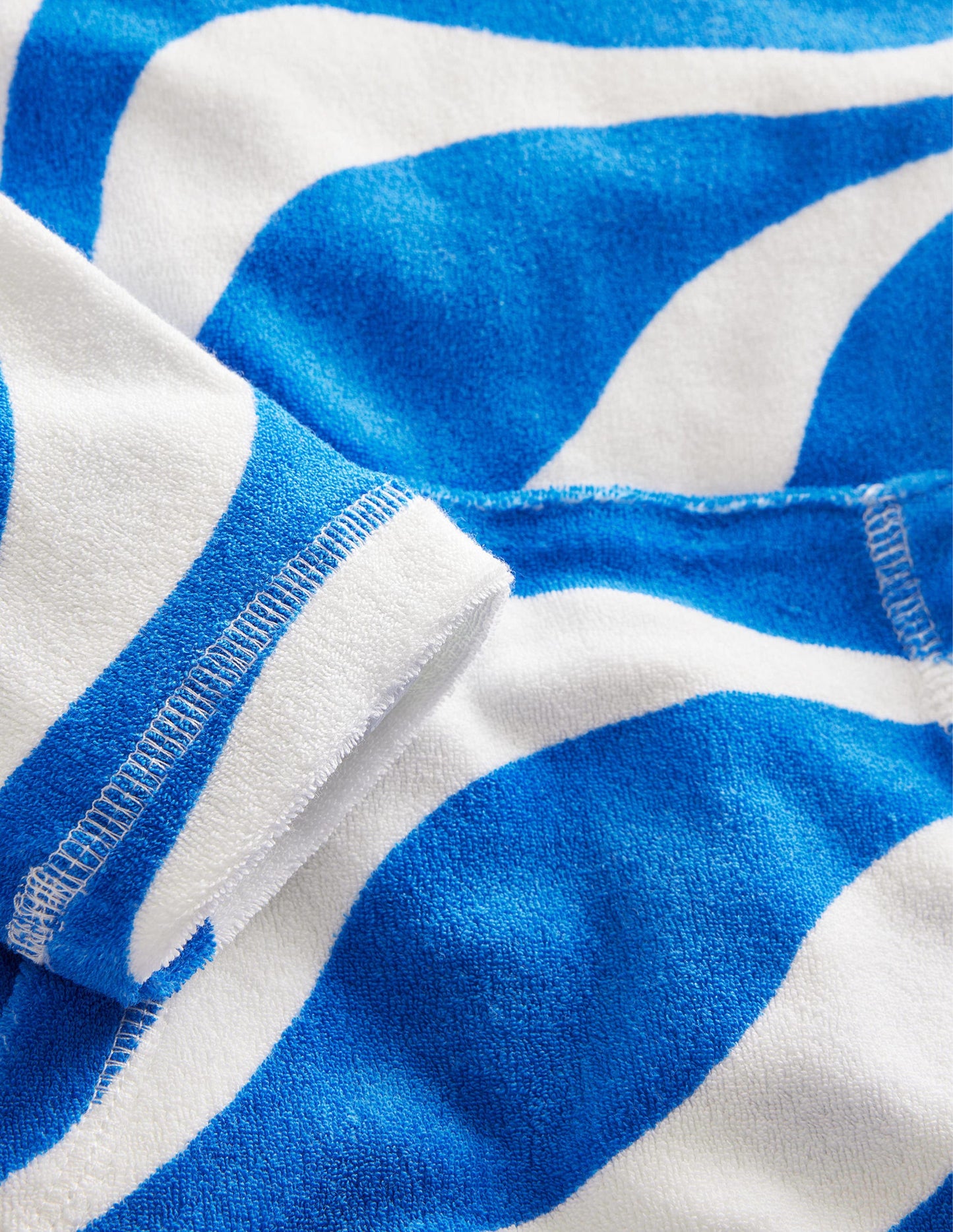 Pattern Towelling Beach Dress-Cabana Blue Waves