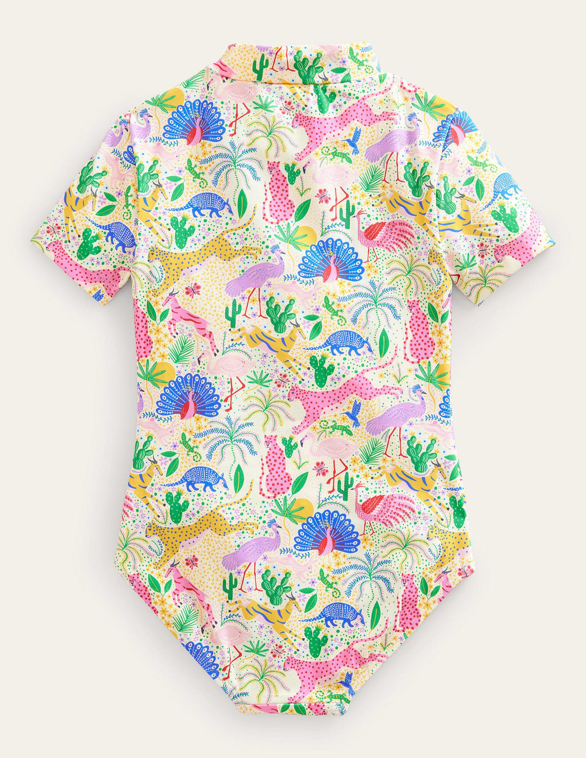 Short-sleeved Swimsuit-Multi Leopard Jungle-2