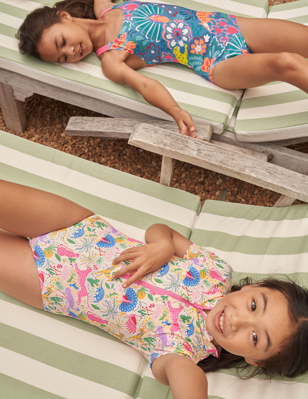 Short-sleeved Swimsuit-Multi Leopard Jungle - Image 5