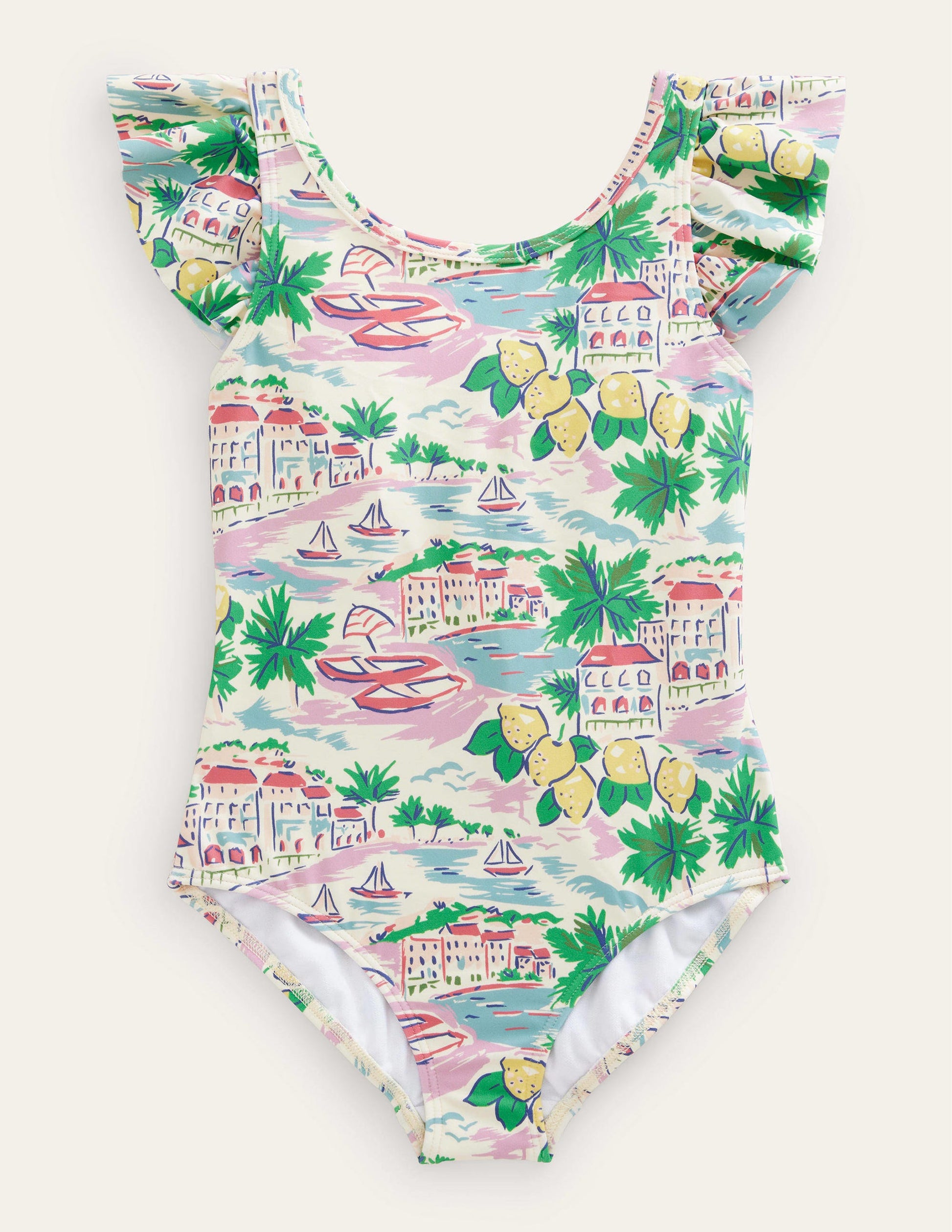 Flutter Sleeve Swimsuit-Multi Scene-1