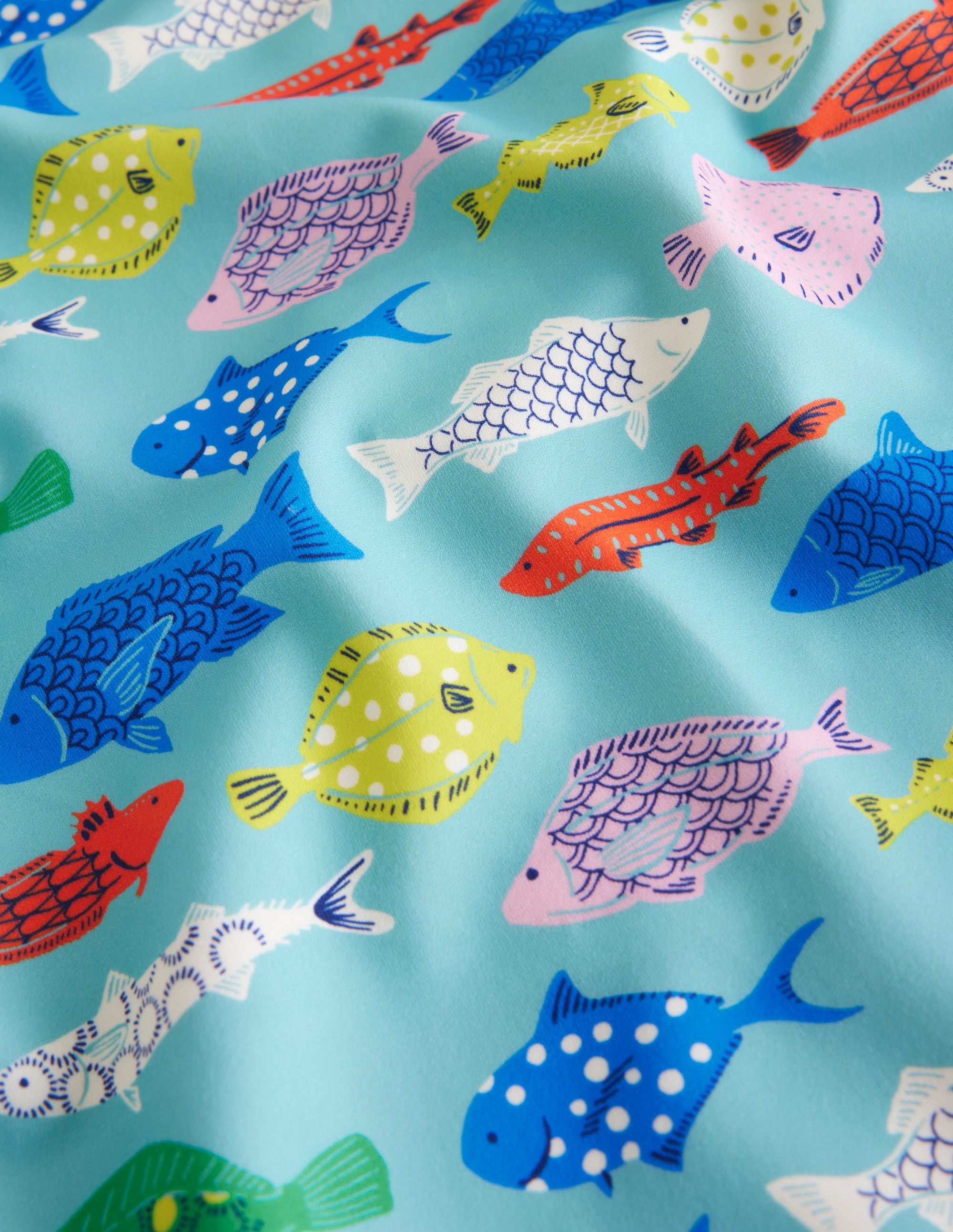 Flutter Sleeve Swimsuit-Aqua Sea Multi Fish - Image 3