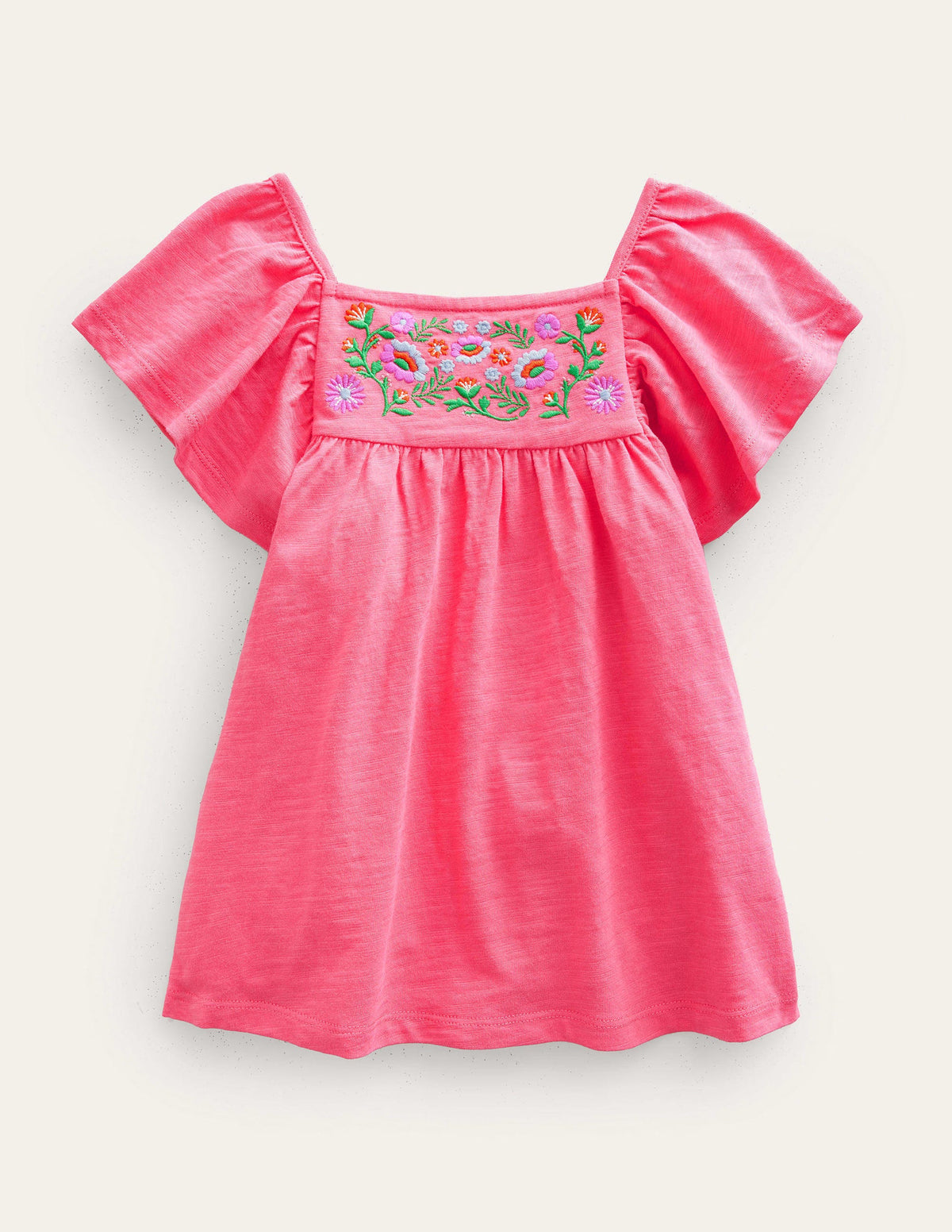 Embroidered Jersey Top-Lollipop Pink - Image 1