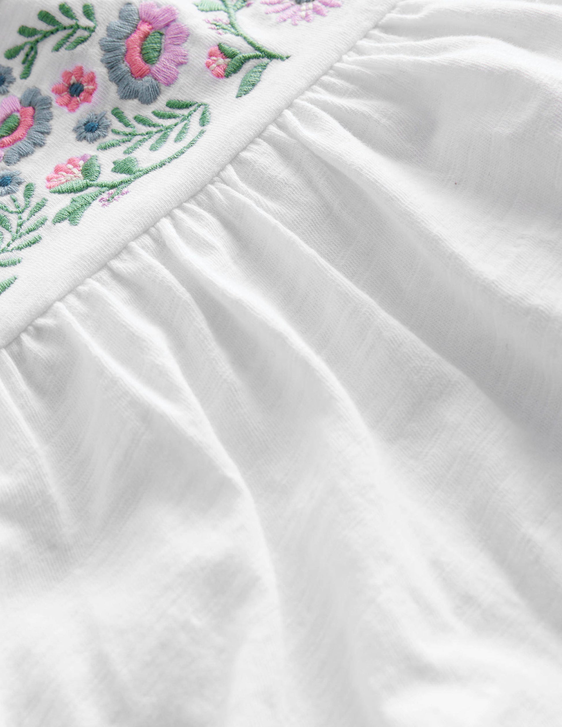 Embroidered Jersey Top-White-3