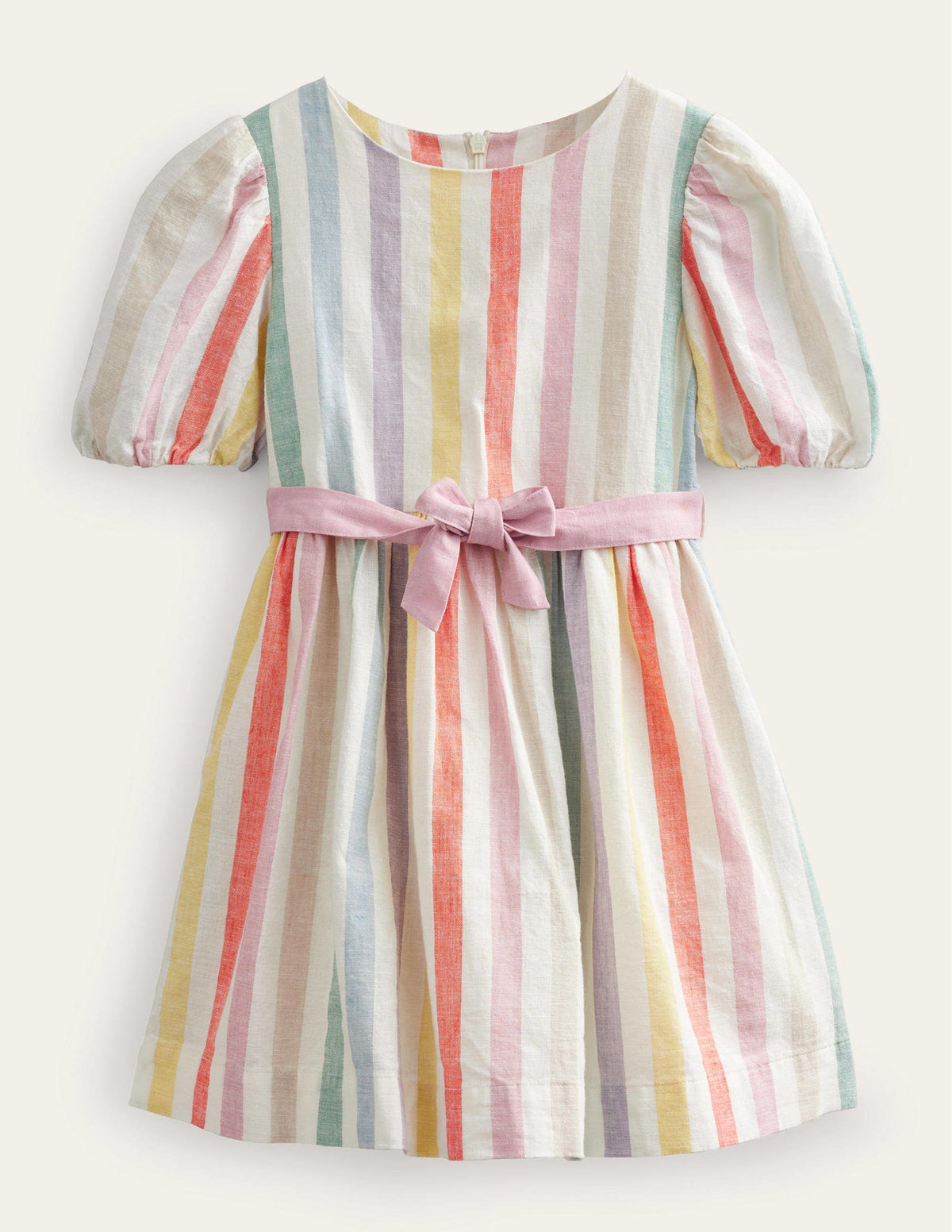 Cotton Linen Vintage Dress-Buttercup and Csarite Rainbow - Image 1