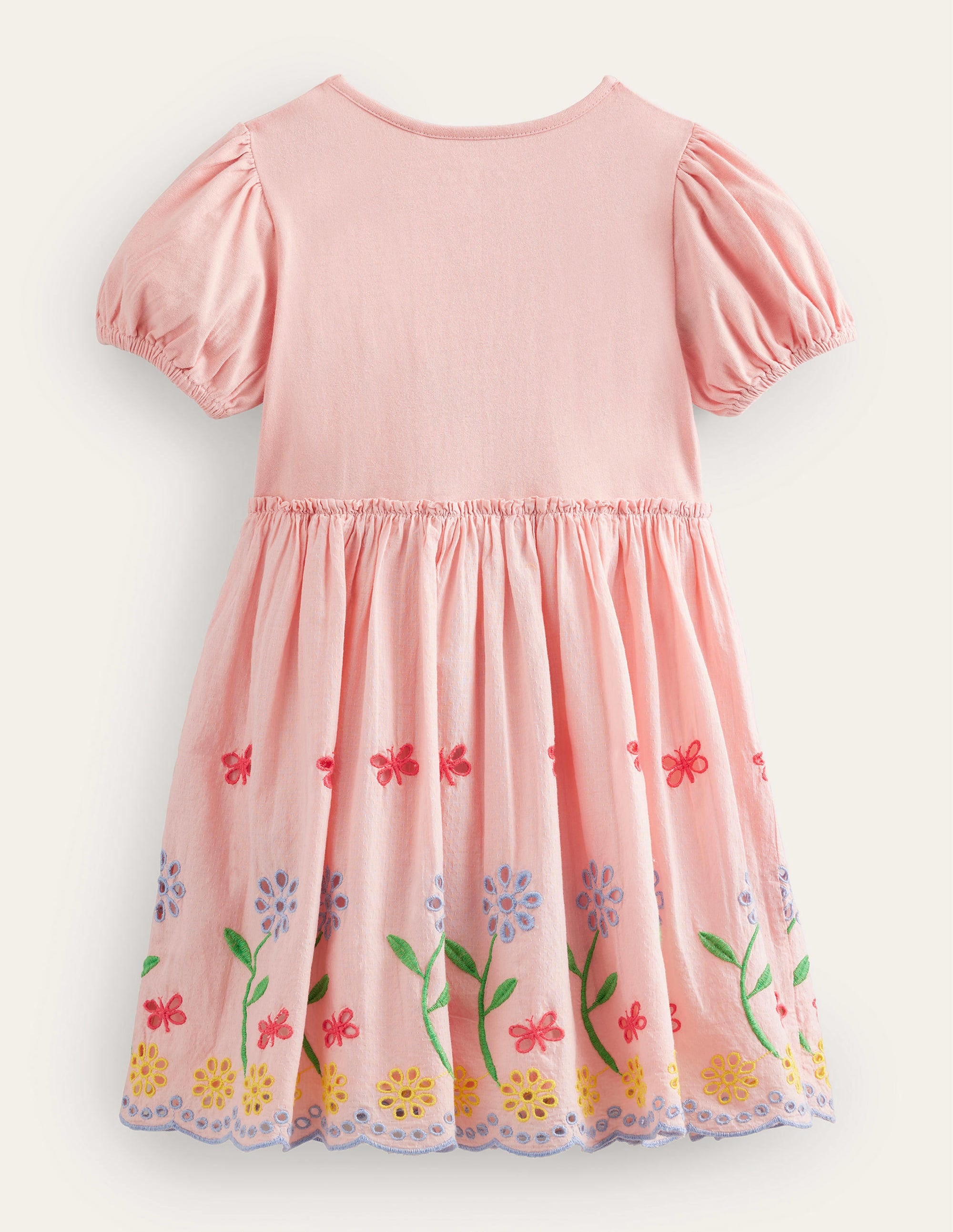 Broderie Twirly Dress-Pale Pink - Image 2