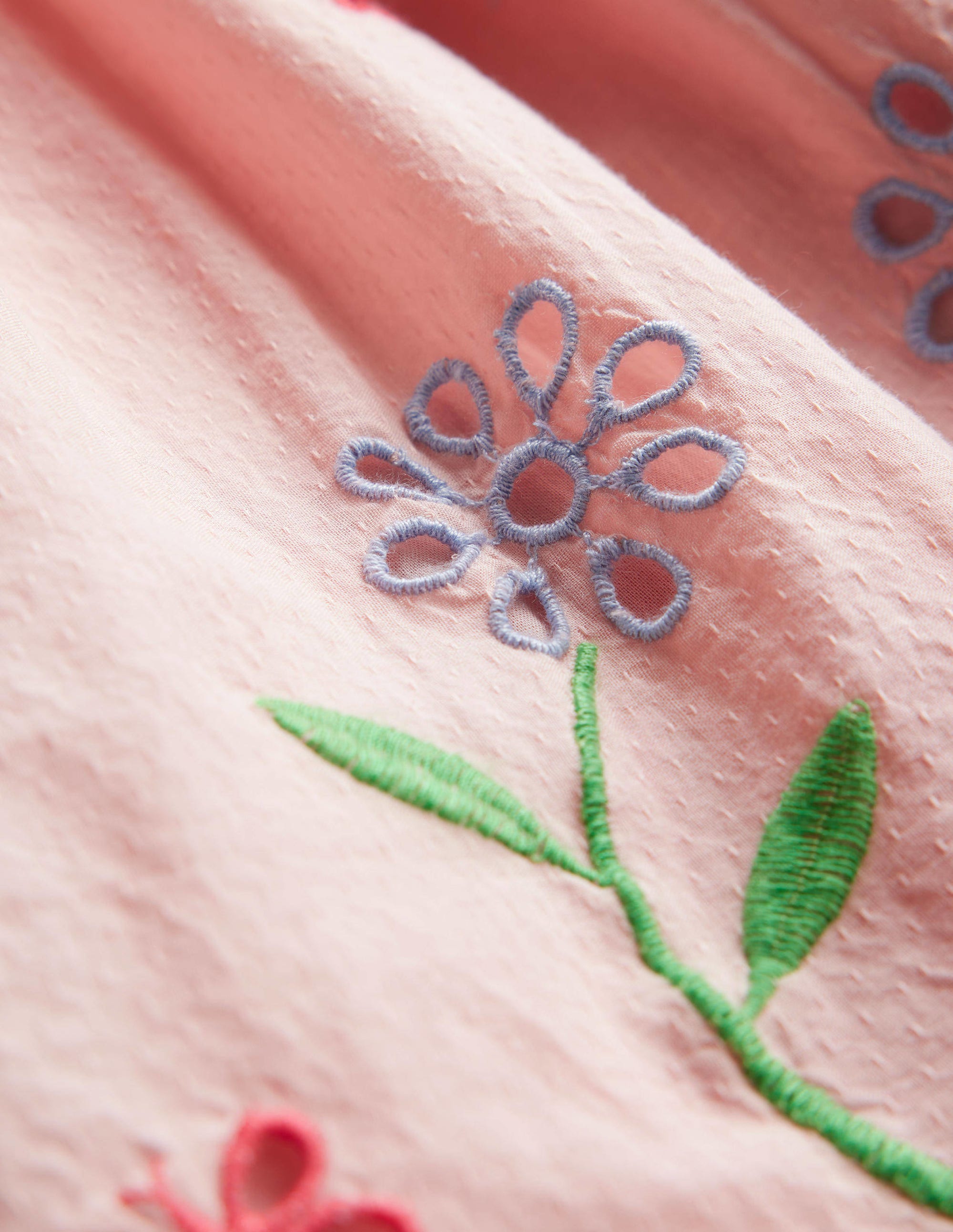 Broderie Twirly Dress-Pale Pink - Image 3