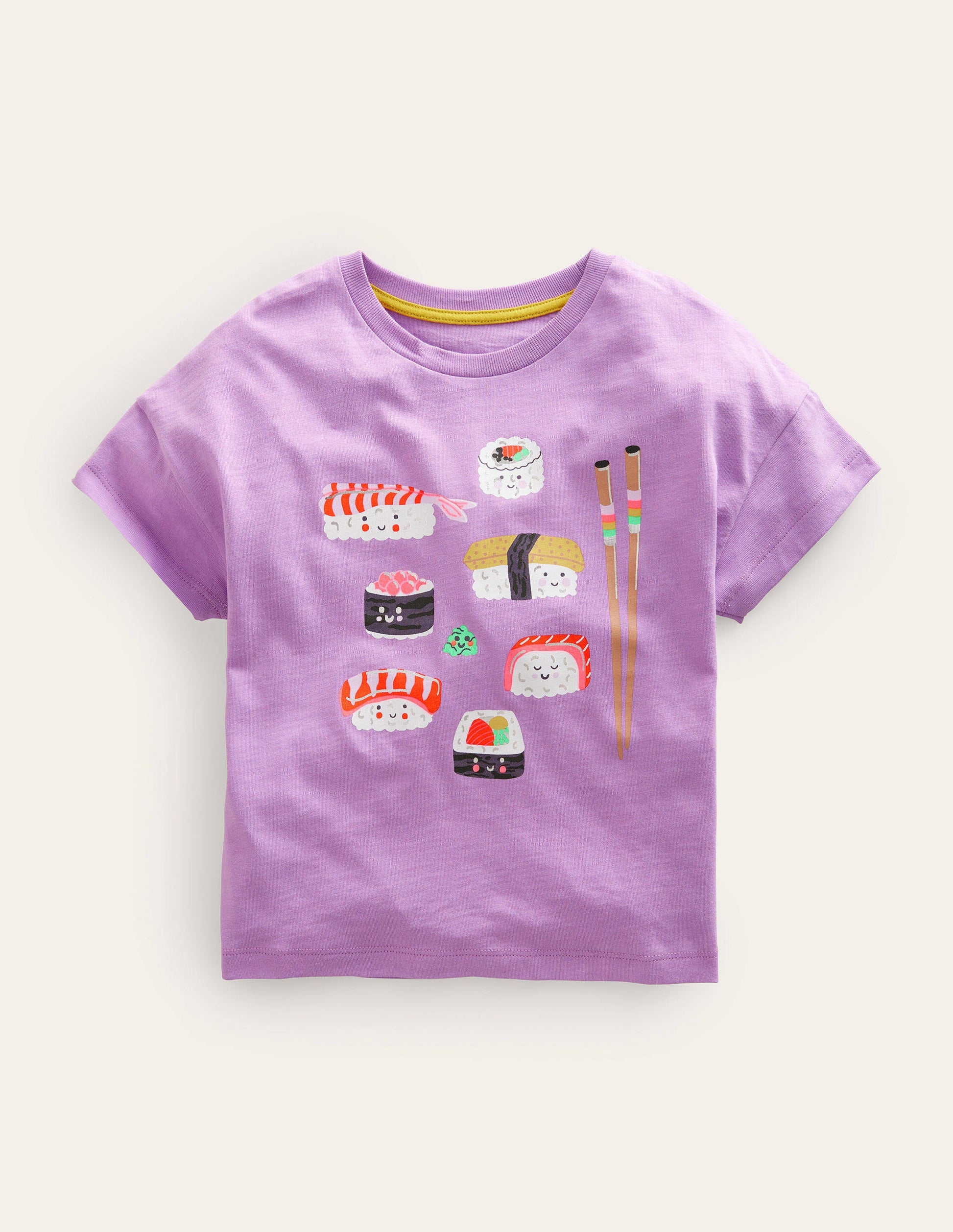 Printed Graphic T-shirt-Lupin Purple Sushi-1