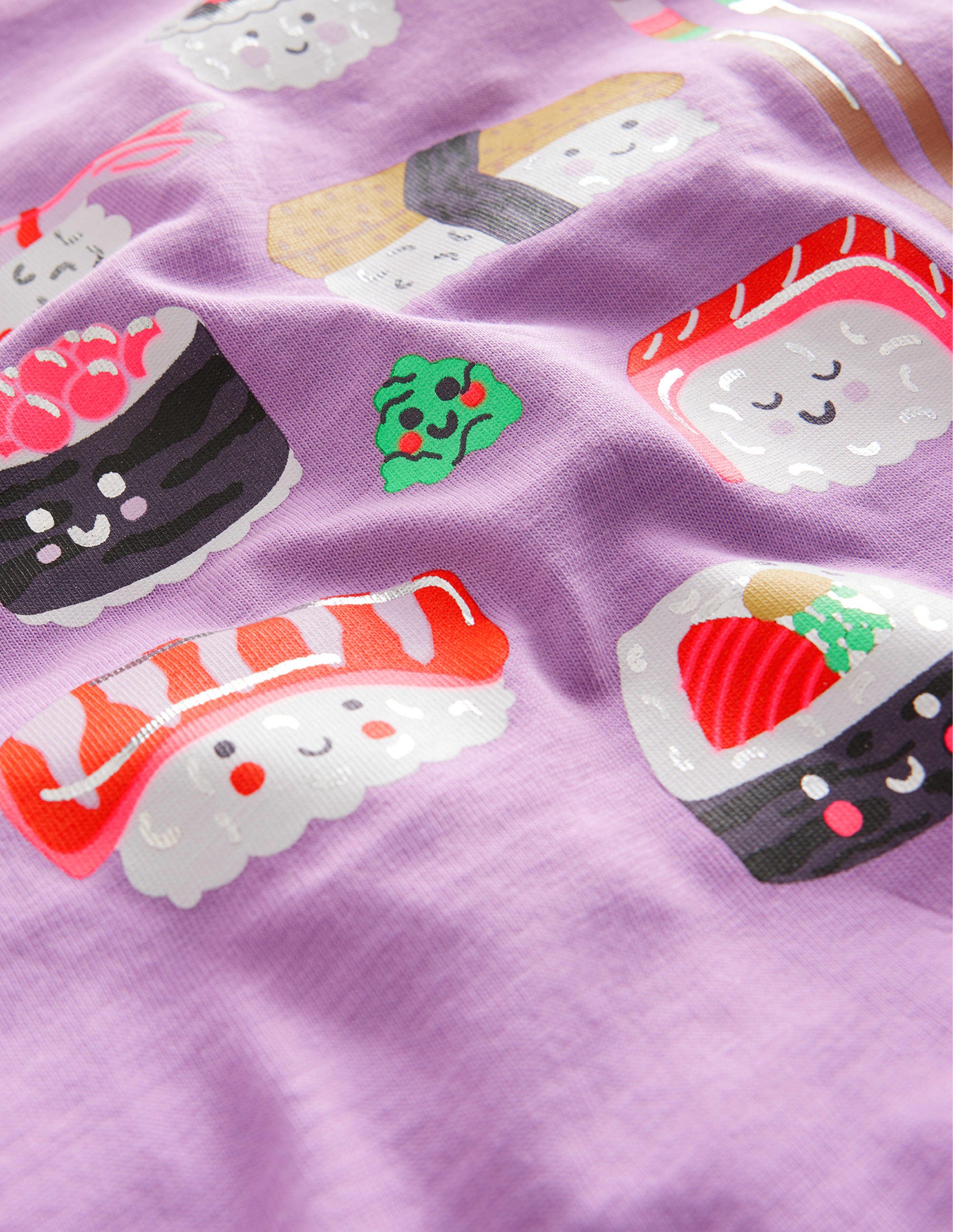 Printed Graphic T-shirt-Lupin Purple Sushi - Image 3