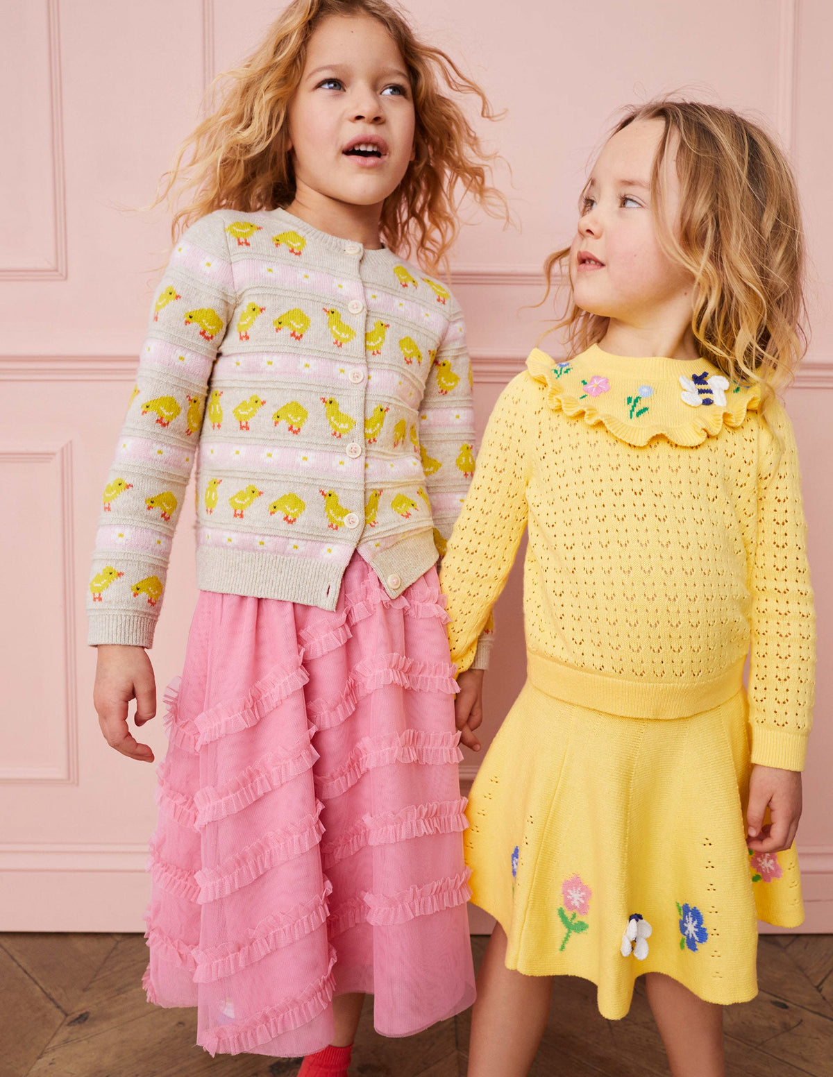 Embroidered Knitted Skirt-Soft Lemon - Image 4