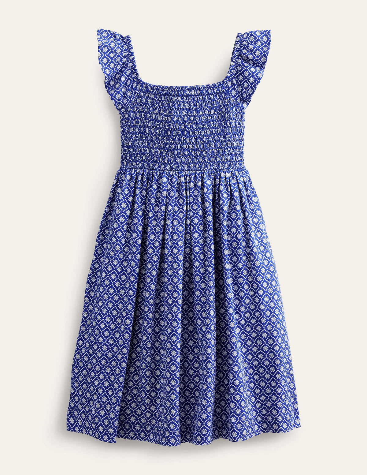 Shirred Jersey Dress-Blue Daisy - Image 1
