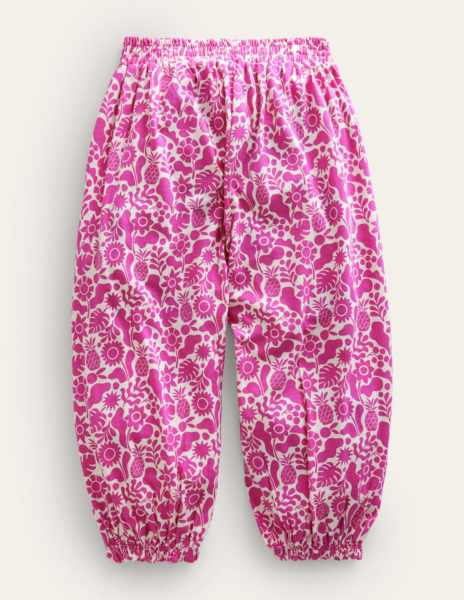 Jersey Harem Pants-Amazing Pink Holiday Floral-2