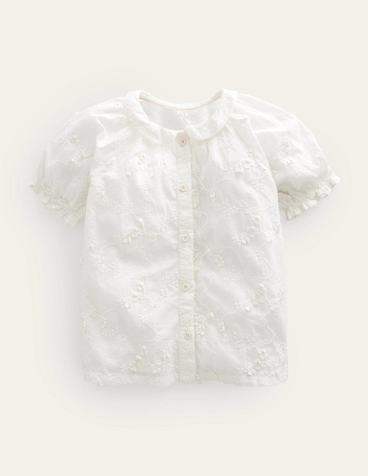 Short Puff Sleeve Top-Ivory-1