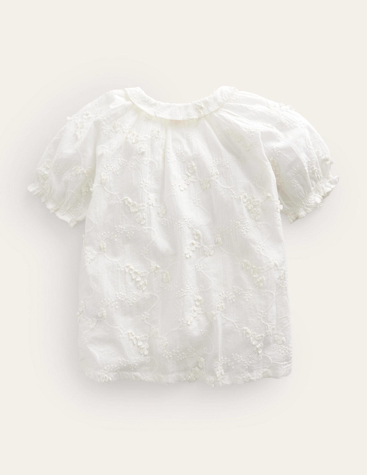 Short Puff Sleeve Top-Ivory-2