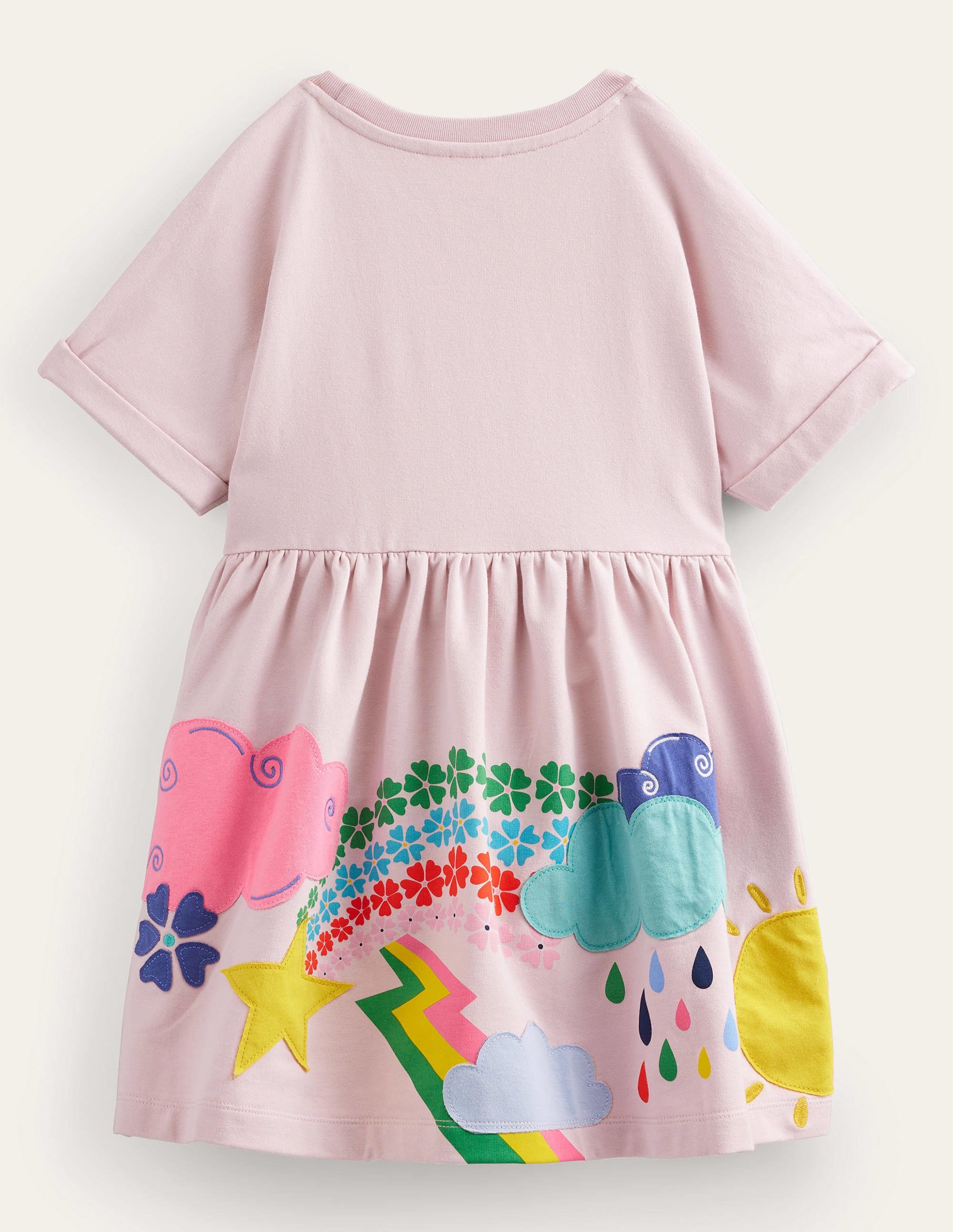 Appliqué Jersey Sweat Dress-French Pink Weather - Image 2