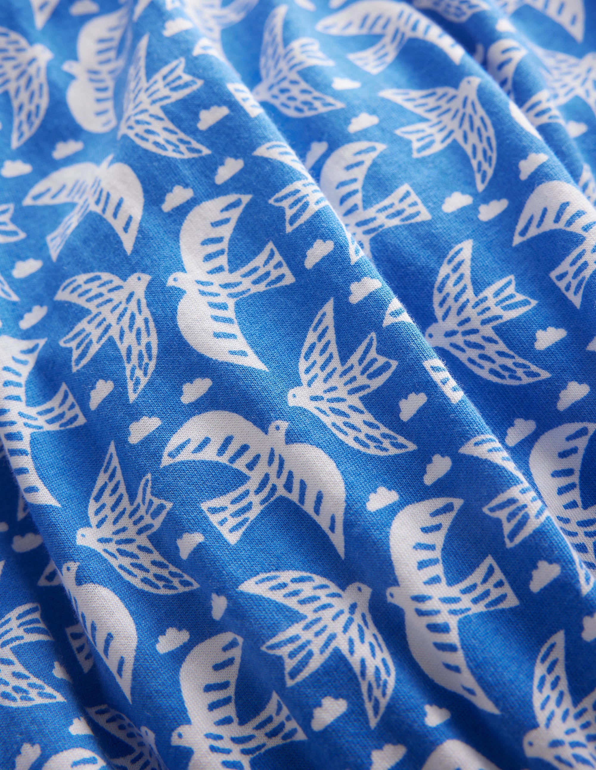 Printed Jersey Romper-Cabana Blue Birds - Image 3