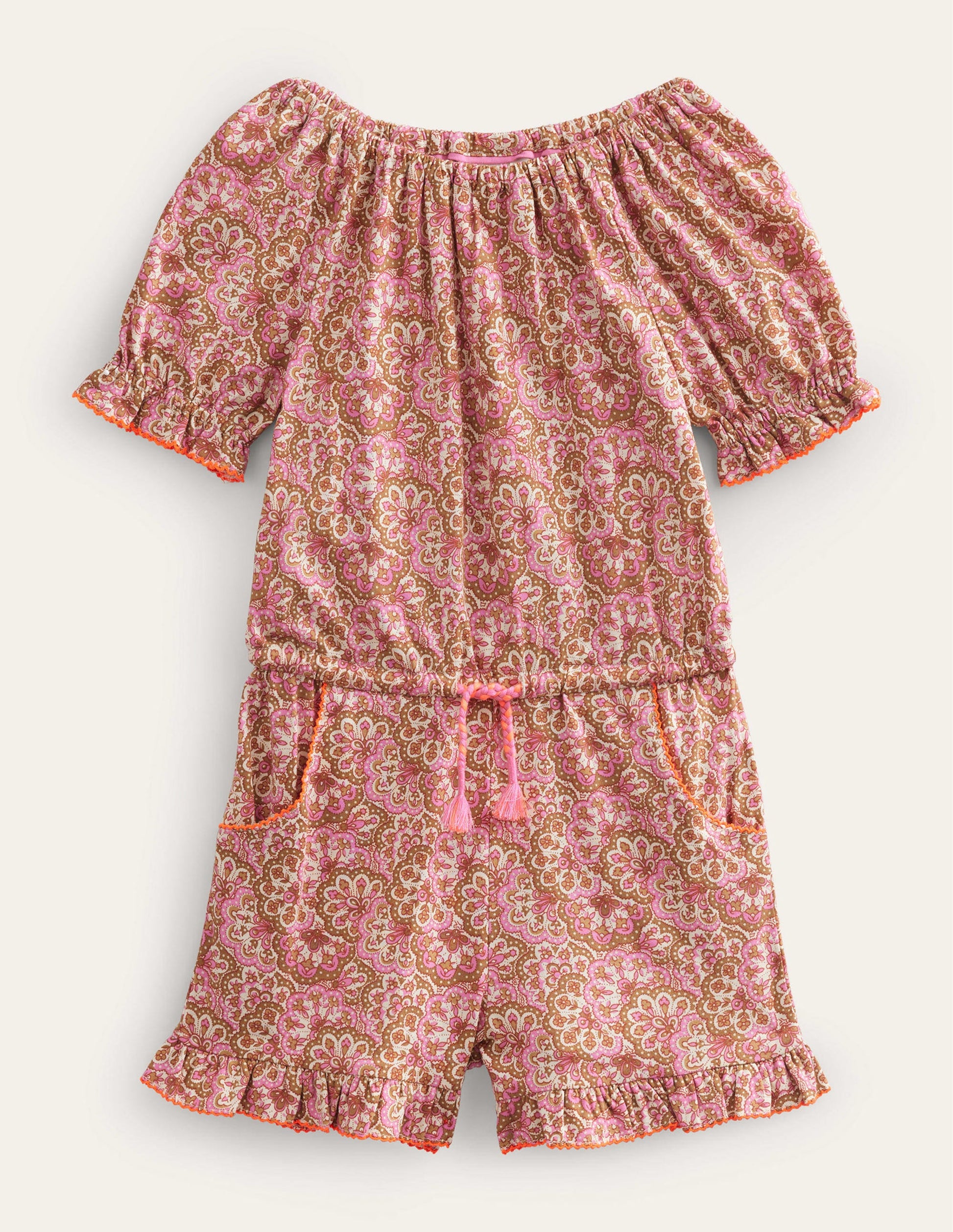 Printed Jersey Romper-Pink Blossom Paisley-1