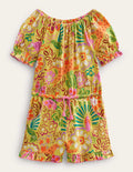 Printed Jersey Romper-Gooseberry Yellow Floral