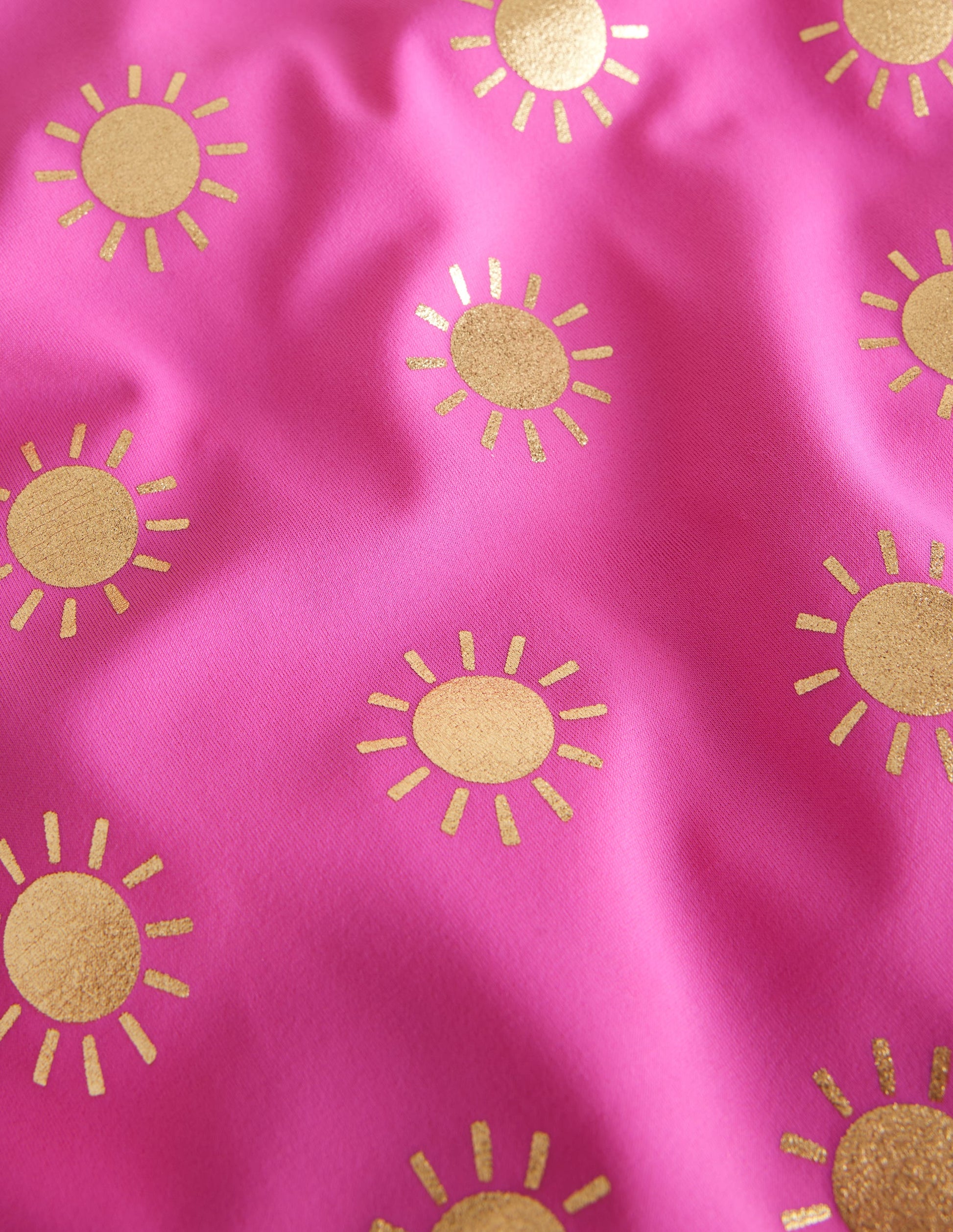 One Shoulder Swimsuit-Tickled Pink Gold Foil Suns-3