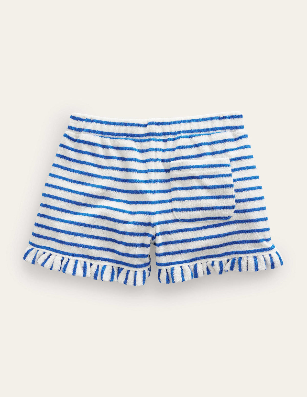 Frill Hem Towelling Short-Cabana Blue/Ivory - Image 2