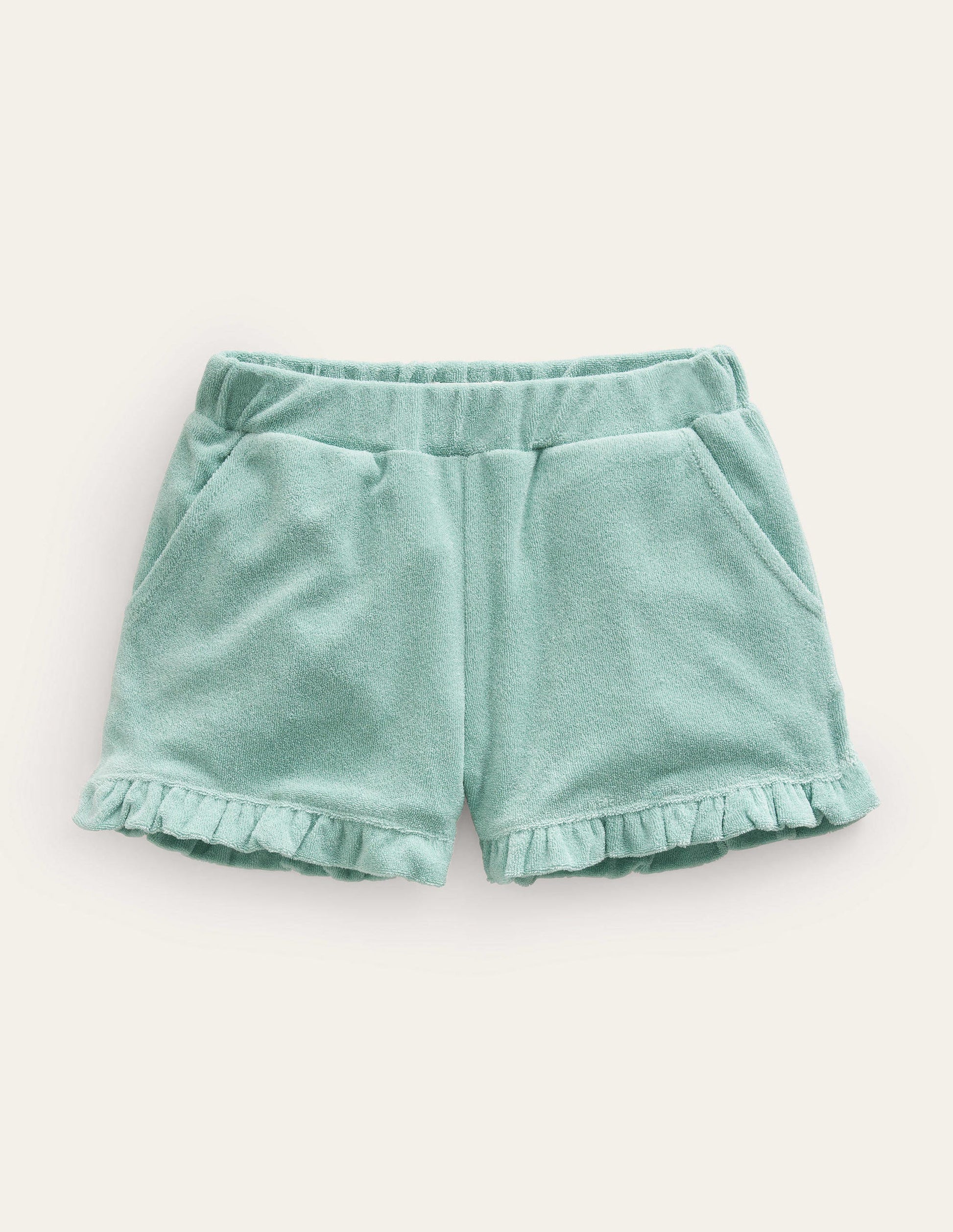 Frill Hem Towelling Short-Hot Spring Blue-1