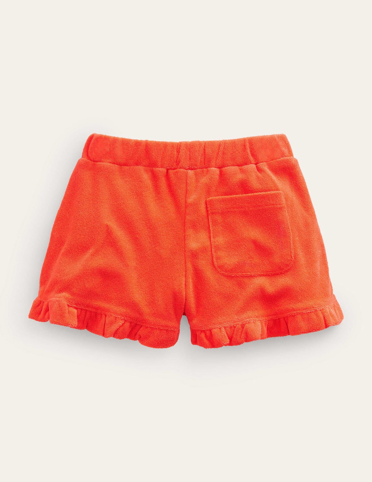 Frill Hem Towelling Short-Mandarin Orange - Image 2