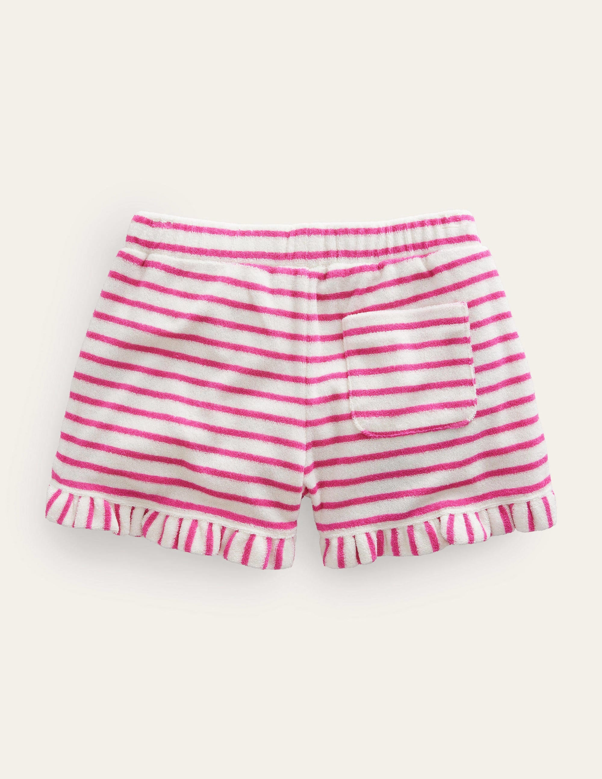 Frill Hem Towelling Short-Tickled Pink/Ivory - Image 2