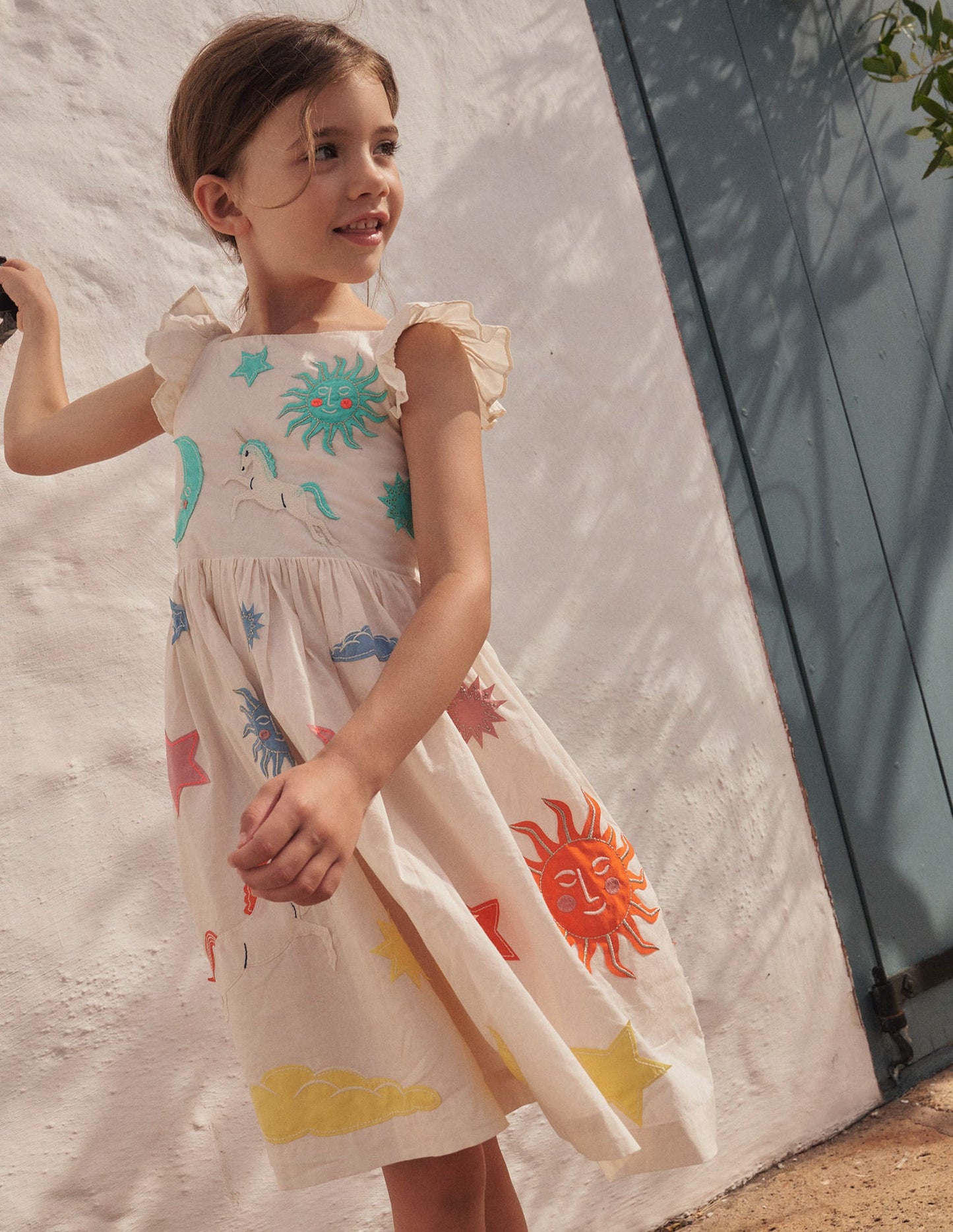 Appliqué Woven Dress-Vanilla Pod