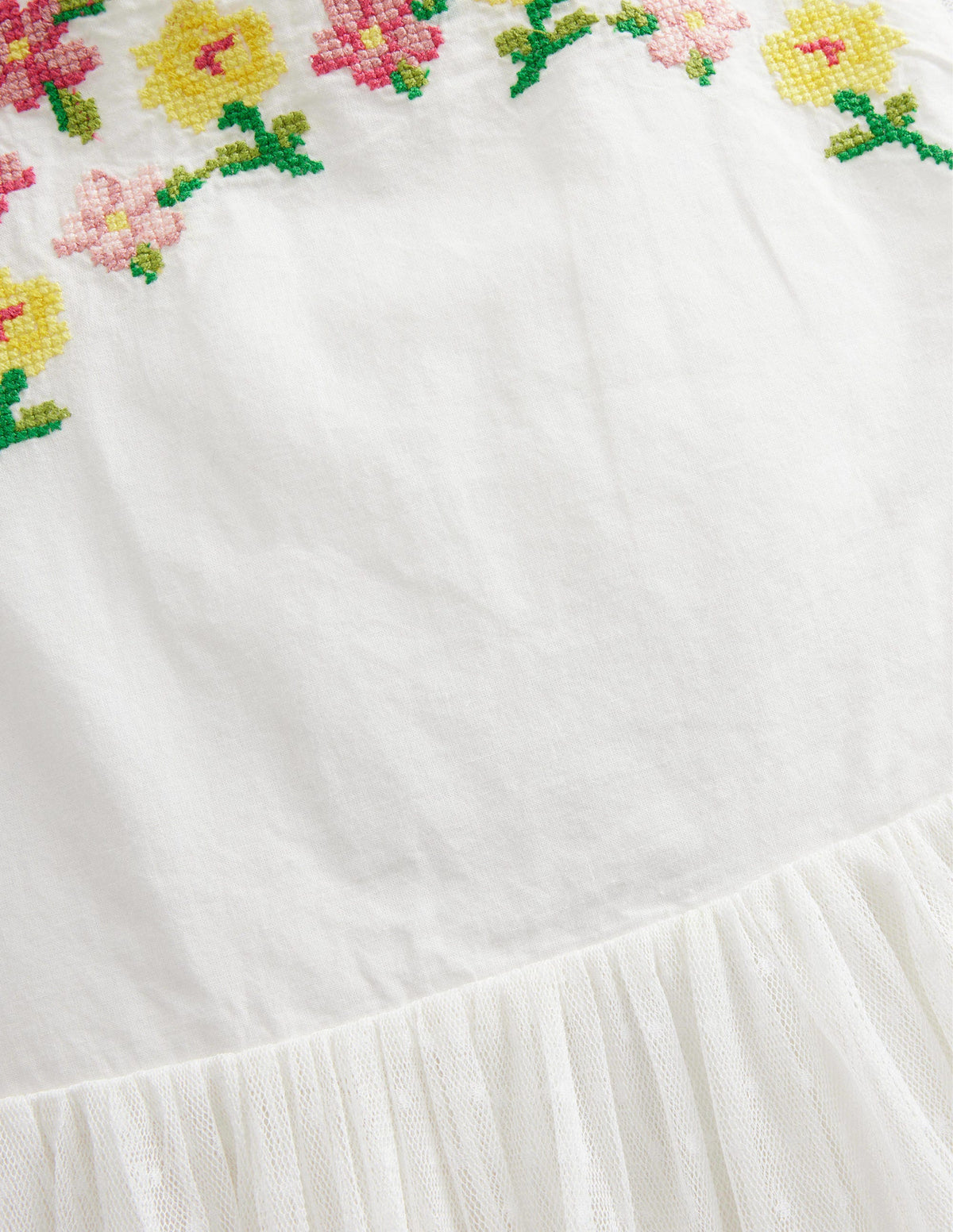 Embroidered Cross-Back Dress-Ivory - Image 3