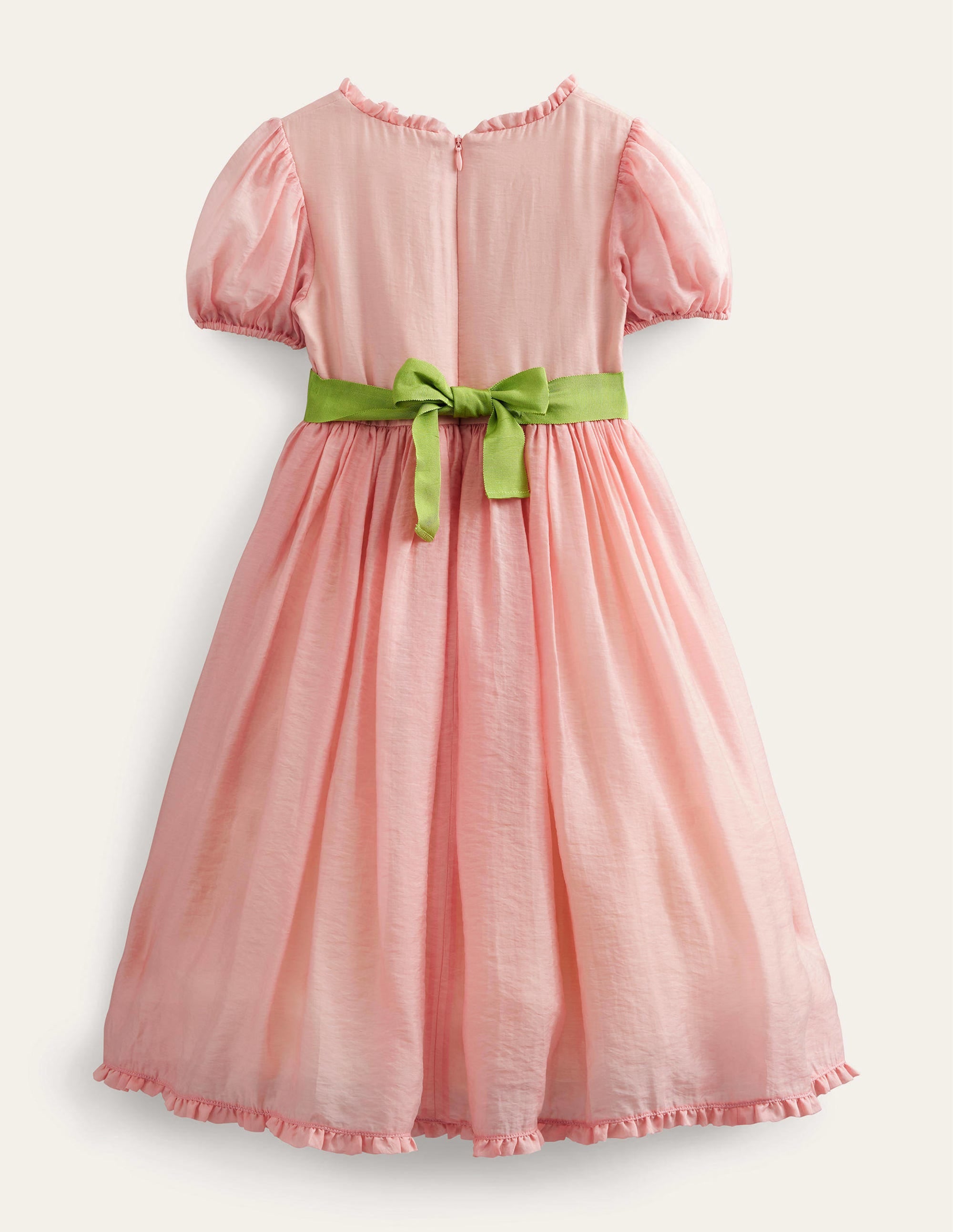 Puff Sleeve Embroidered Dress-Provence Dusty Pink - Image 2
