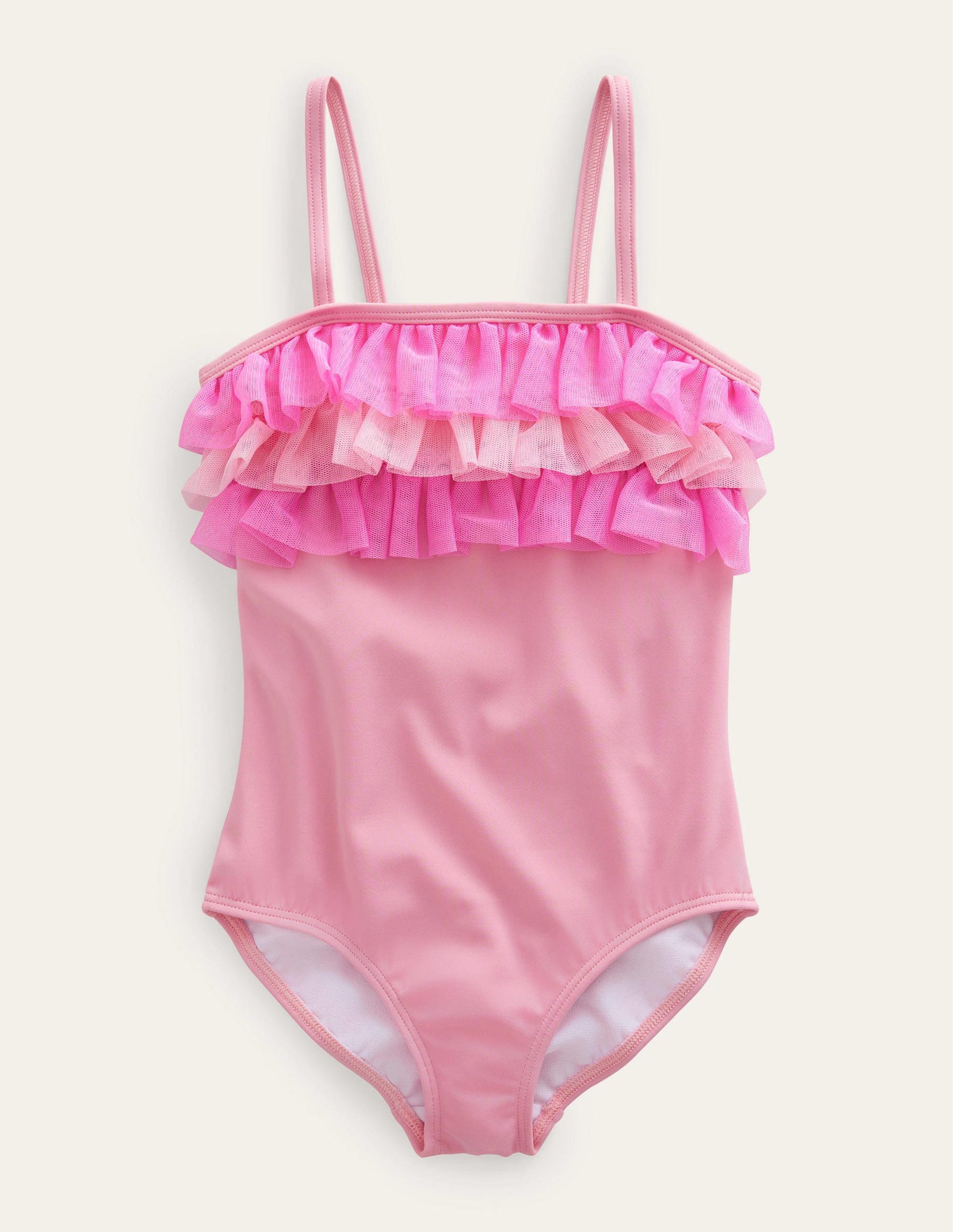 Tulle Frill Swimsuit-Neon Pink-1