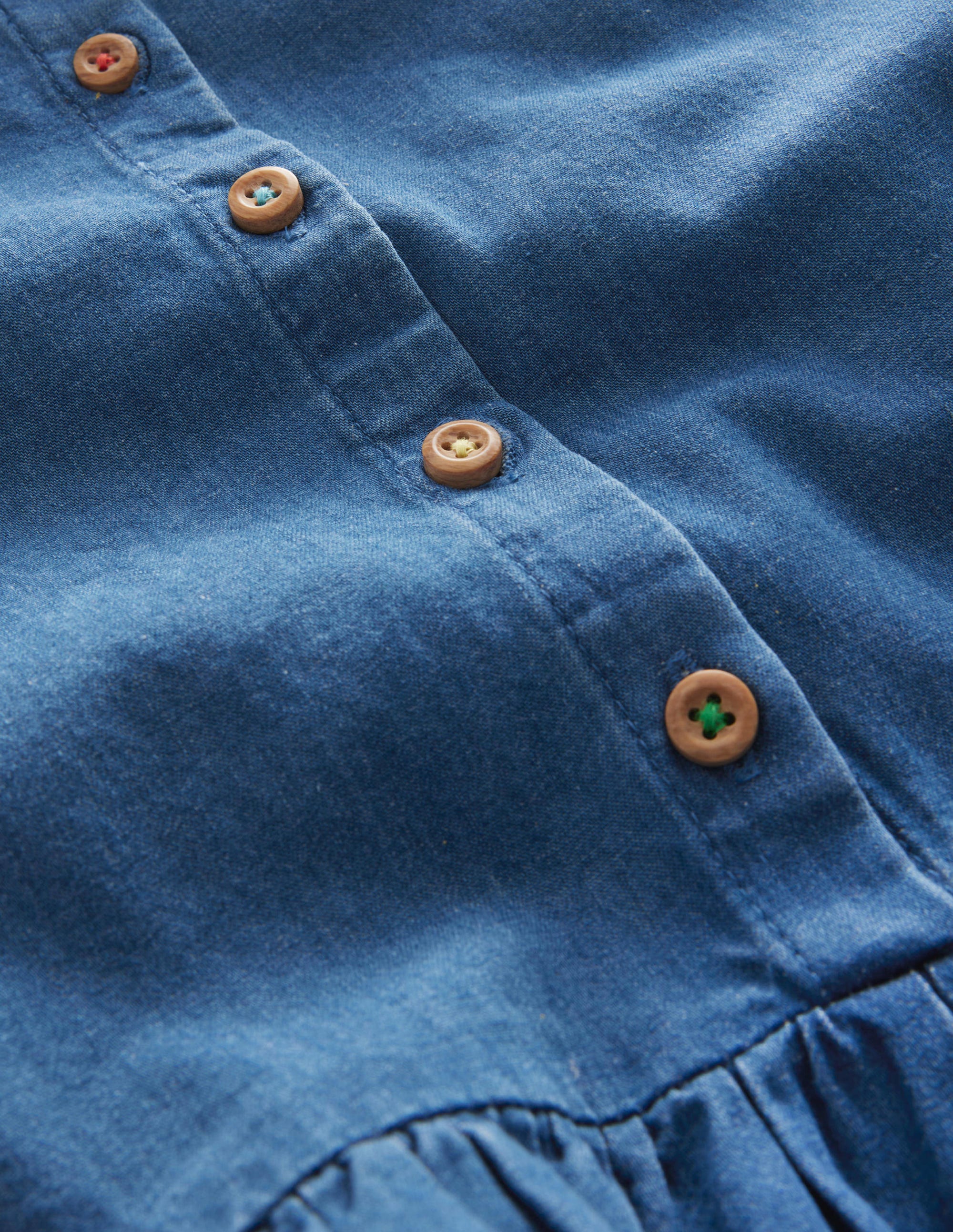 Chambray Frill Sleeve Blouse-Chambray Blue - Image 3